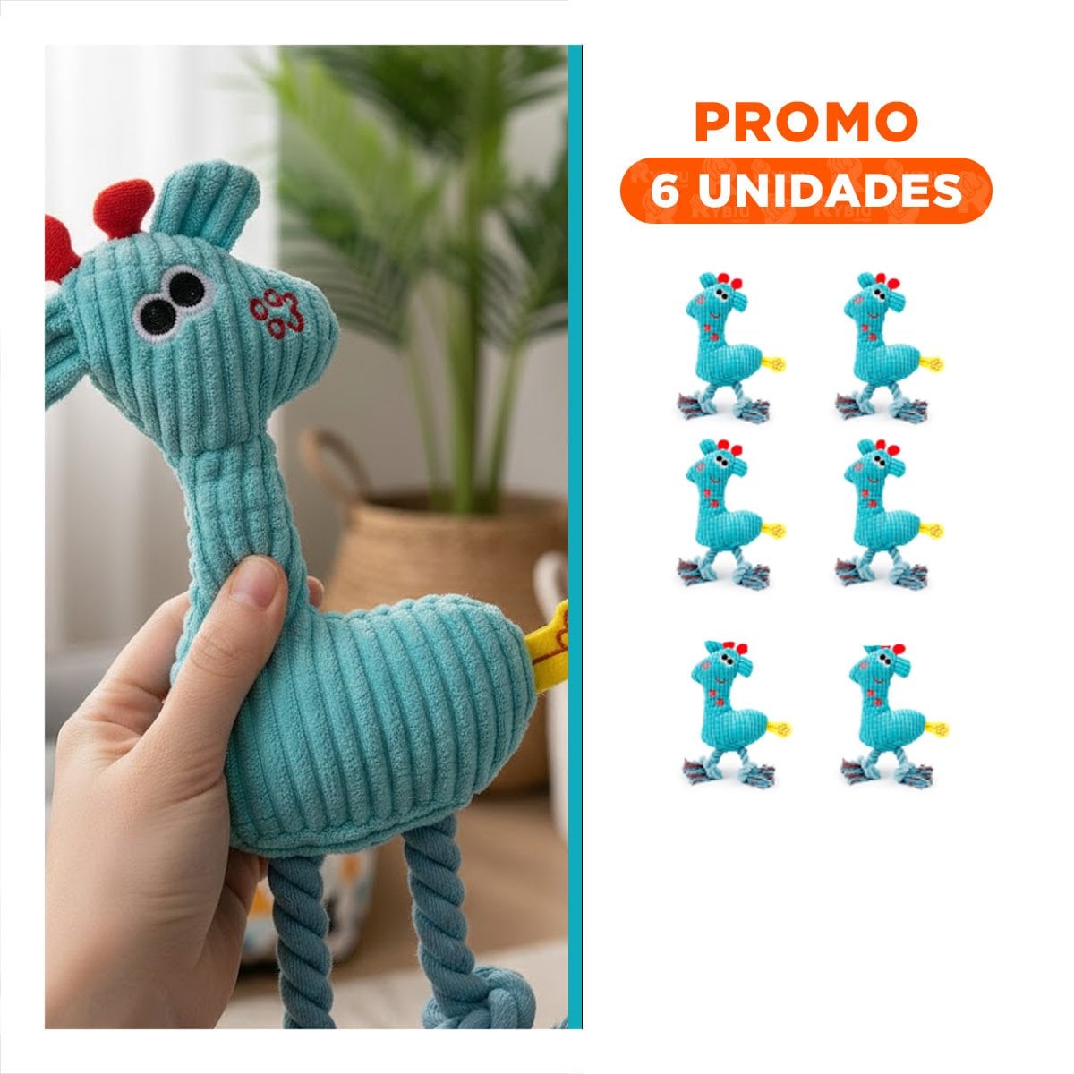 PACK6 AMIGO DE FELPA TIERNO Y RESISTENTE EN COLOR CELESTE PARA MOMENTOS ESPECIALES - 1