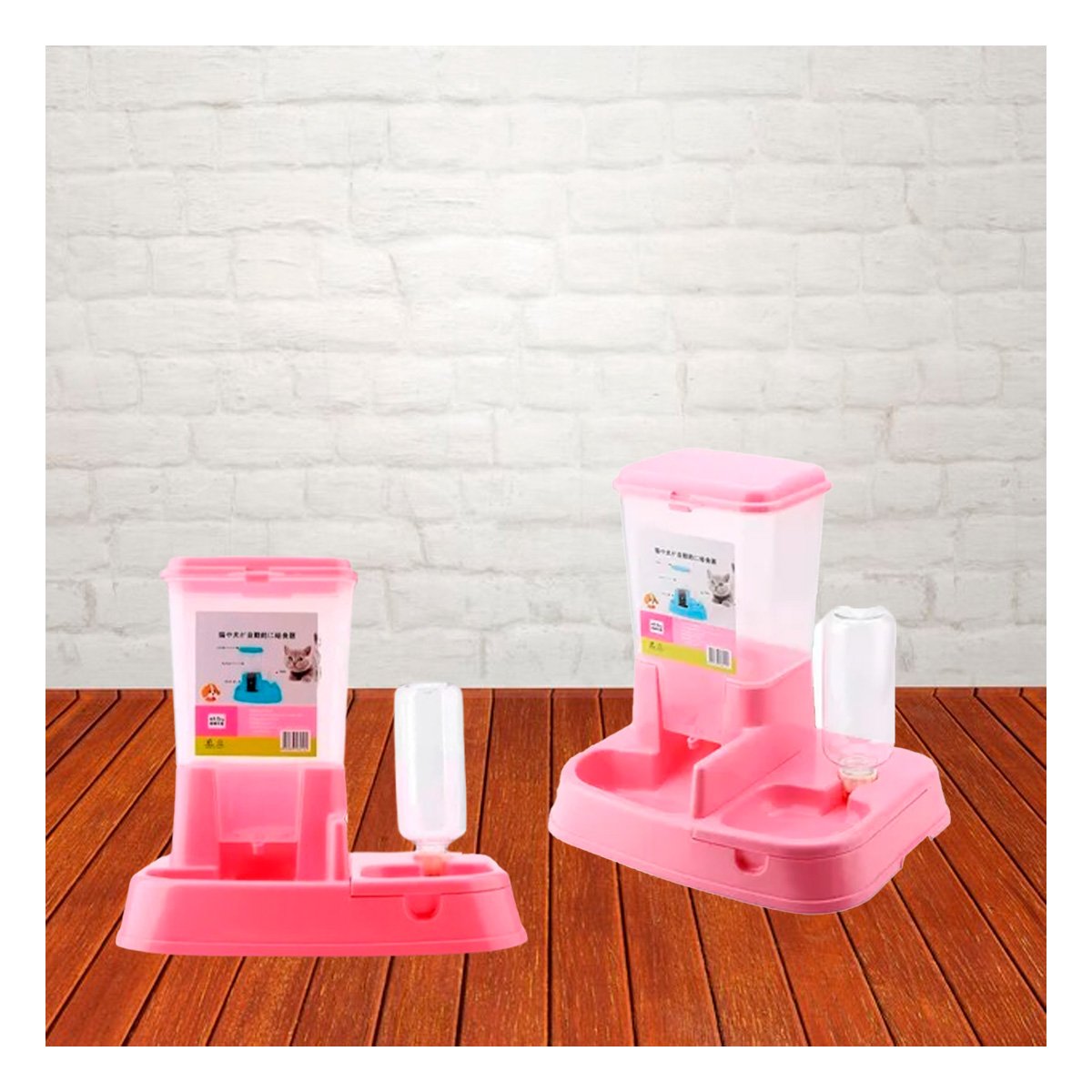 PACK6 SISTEMA DE COMIDA Y BEBIDA PARA MASCOTA ROSADO ESTABLE Y SEGURO Y+PAPEL REGALO - 5