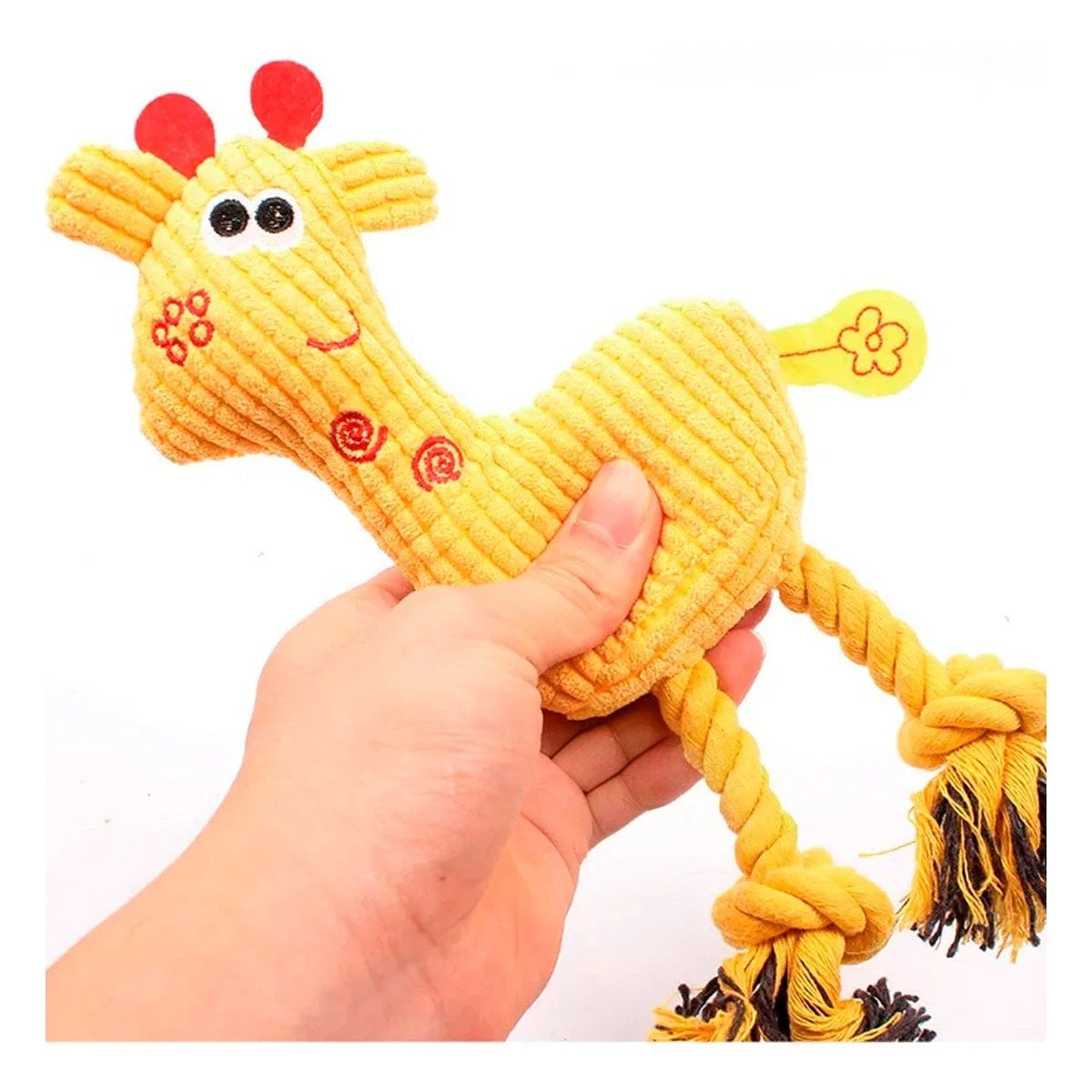 PACK6 FIGURA PELUCHE AMARILLO PARA MASCOTA FIRME Y DIVERTIDO ESTABLE Y+REGALO STICKER - 2