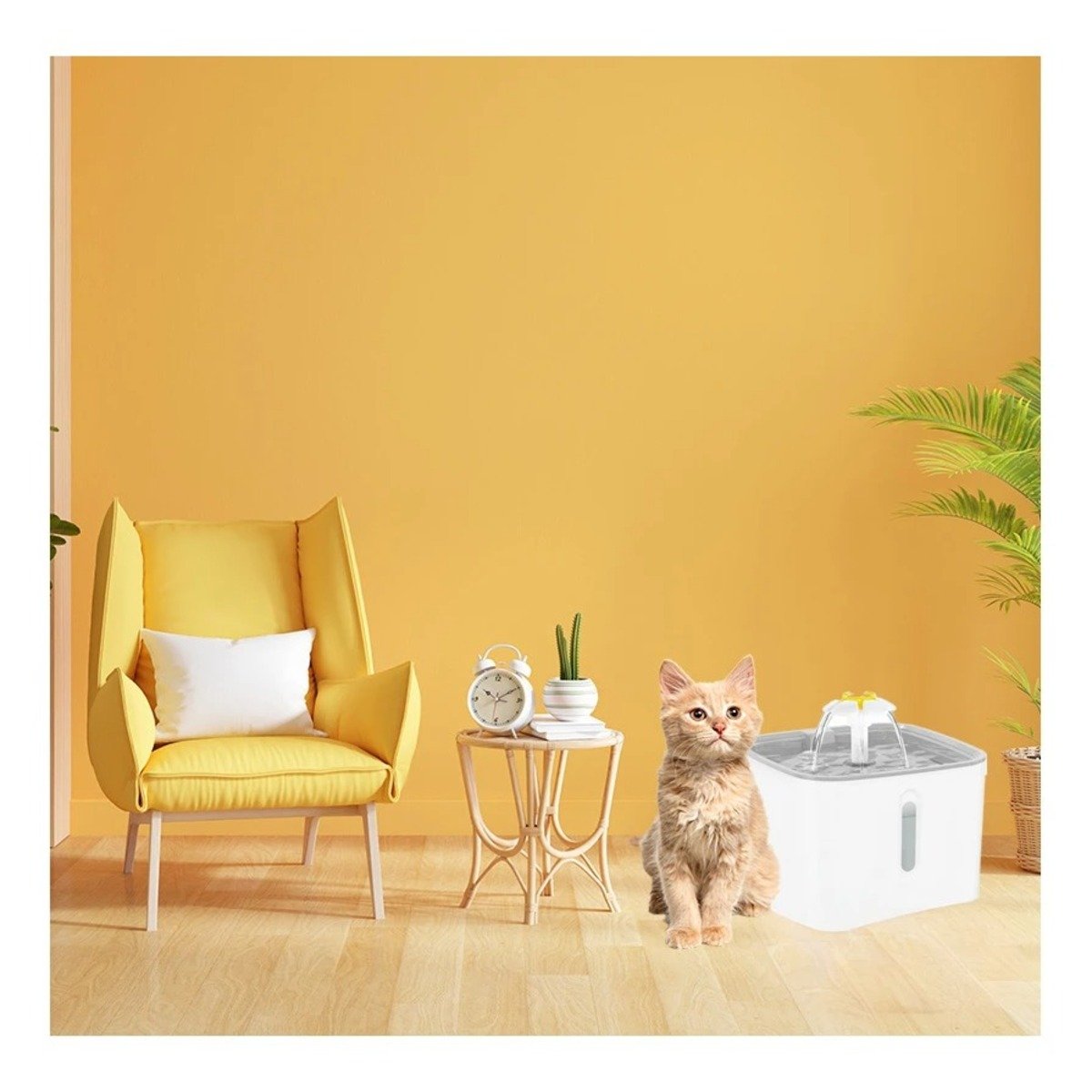 PACK2 CENTRO DE AGUA CUADRADO PARA MASCOTA BLANCO PLOMO DURABLE ESTABLE FIRME Y+REGALO STICKER - 5