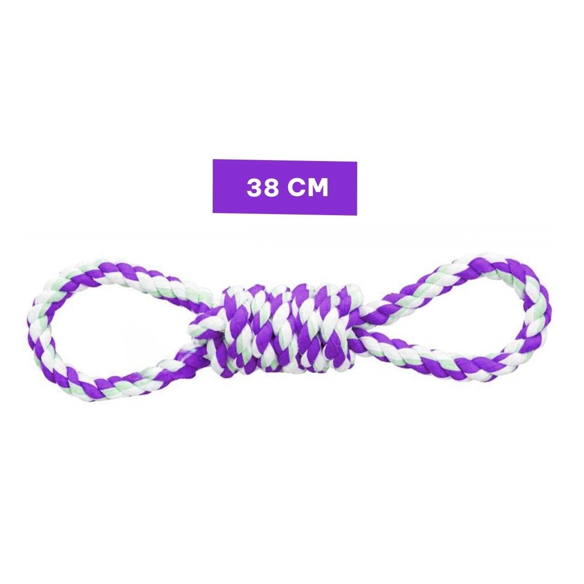 PACK12 OBJETO DE JUEGO MORADO CON 4 NUDOS PARA MASCOTA DURADERO Y COMODO Y+PAPEL REGALO - 4