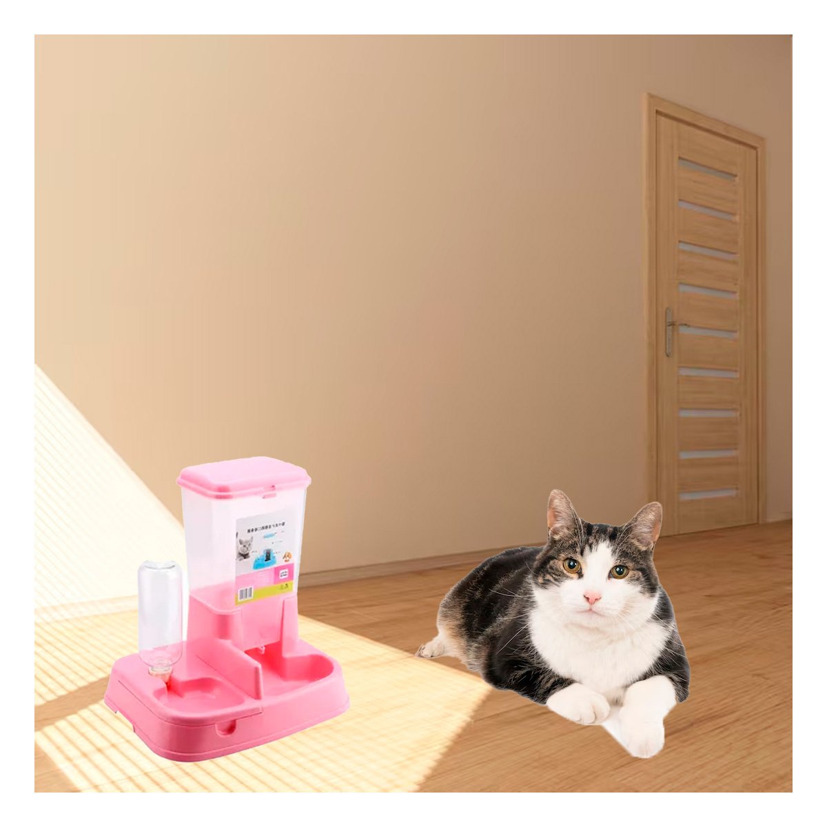 PACK2 MODULO DE COMIDA Y BEBIDA ROSADO PARA MASCOTA FIRME Y PRACTICO Y+PAPEL REGALO - 5