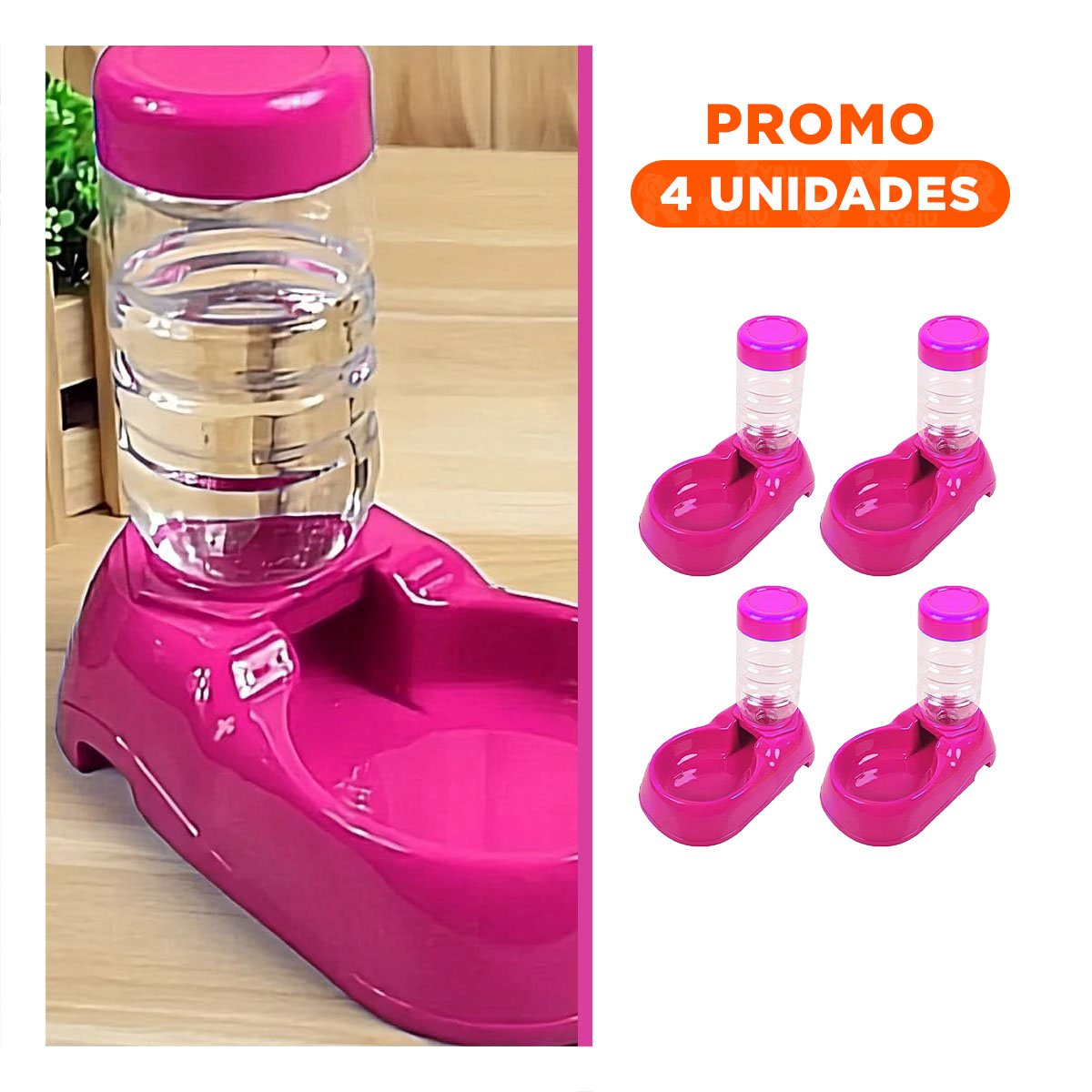 PACK4 MODULO DE AGUA ROSADO PARA MASCOTA COMODO Y PRACTICO Y RESISTENTE Y+REGALO STICKER - 1