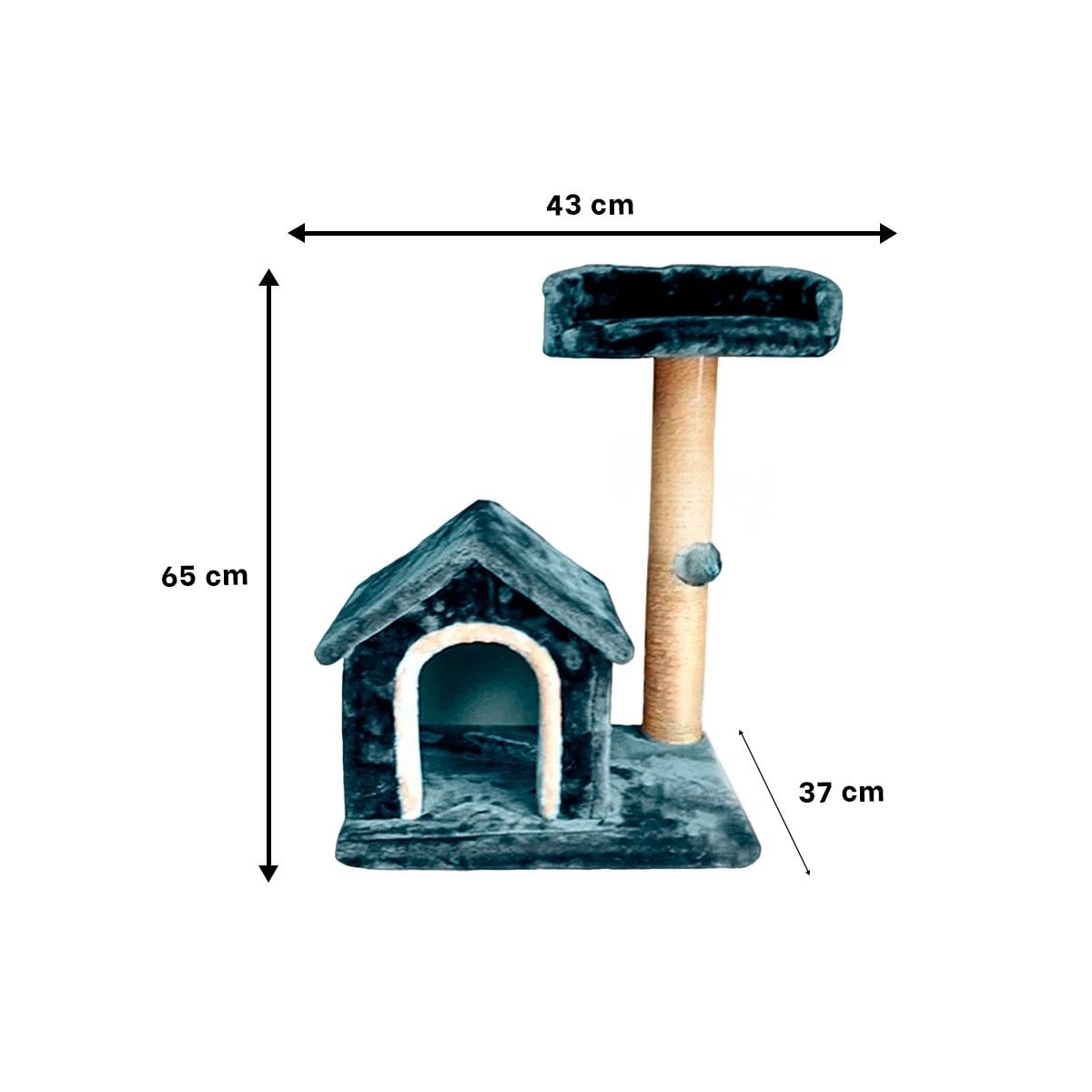PACK2 CASITA DE FELPA ELEVADA Y COMODA CON PLATAFORMAS EN COLOR AZUL PARA MASCOTAS - 4