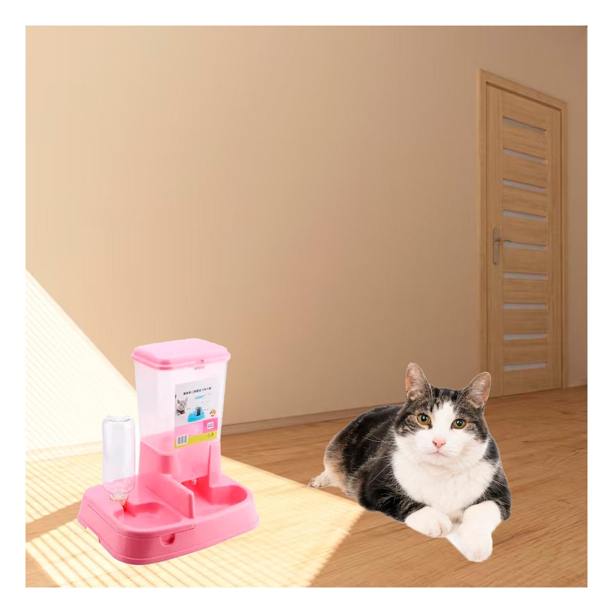 PACK6 UNIDAD DE COMIDA Y BEBIDA ROSADO PARA MASCOTA PRACTICO Y RESISTENTE Y+REGALO STICKER - 3