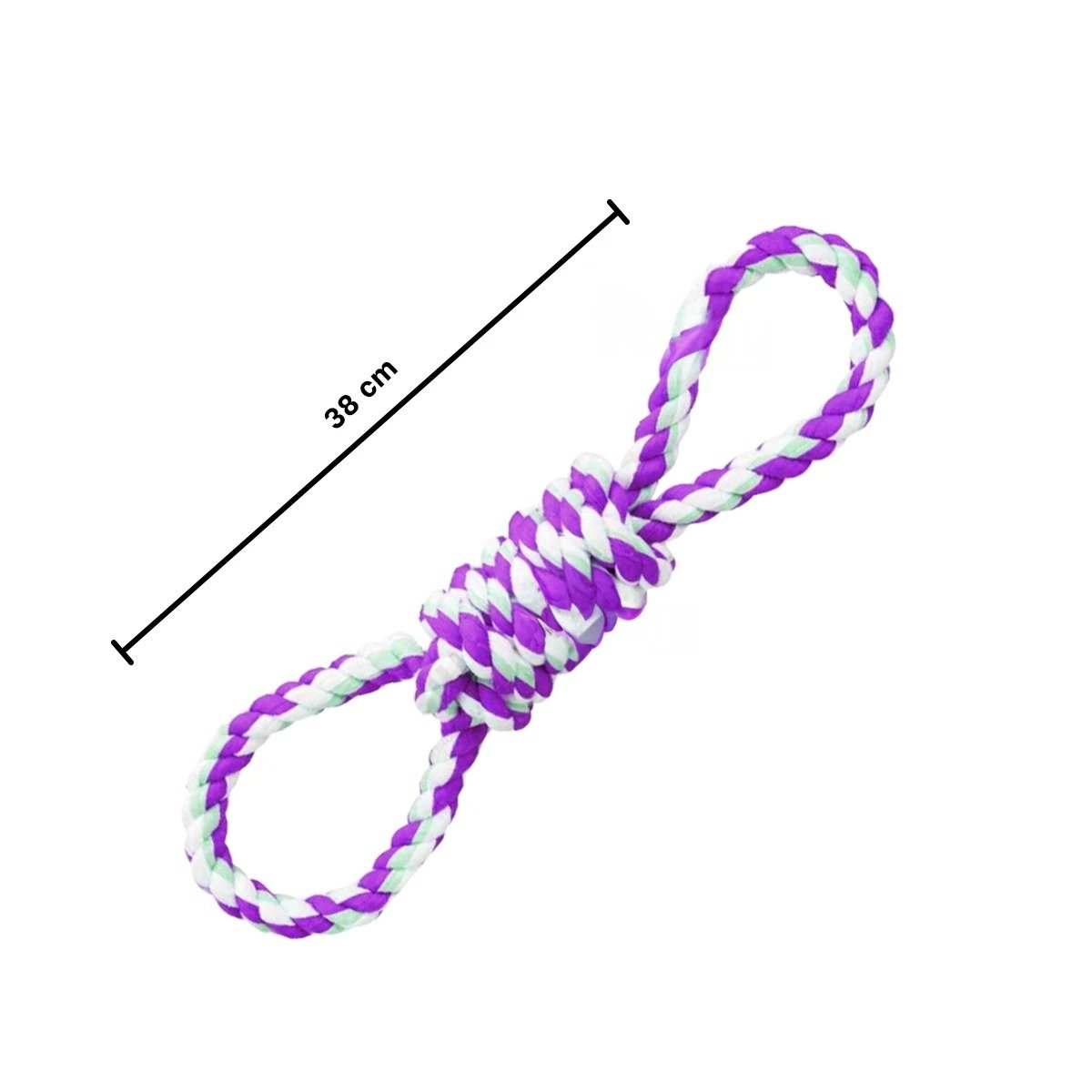PACK4 LAZO DE ALGODON MORADO PARA MASCOTA CON 4 NUDOS RESISTENTE Y FIRME - 4