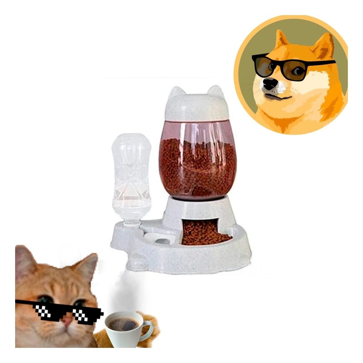 PACK2 ALIMENTO DOBLE PET GATO BLANCO BLANCO COMPACTO Y FUNCIONAL - 3