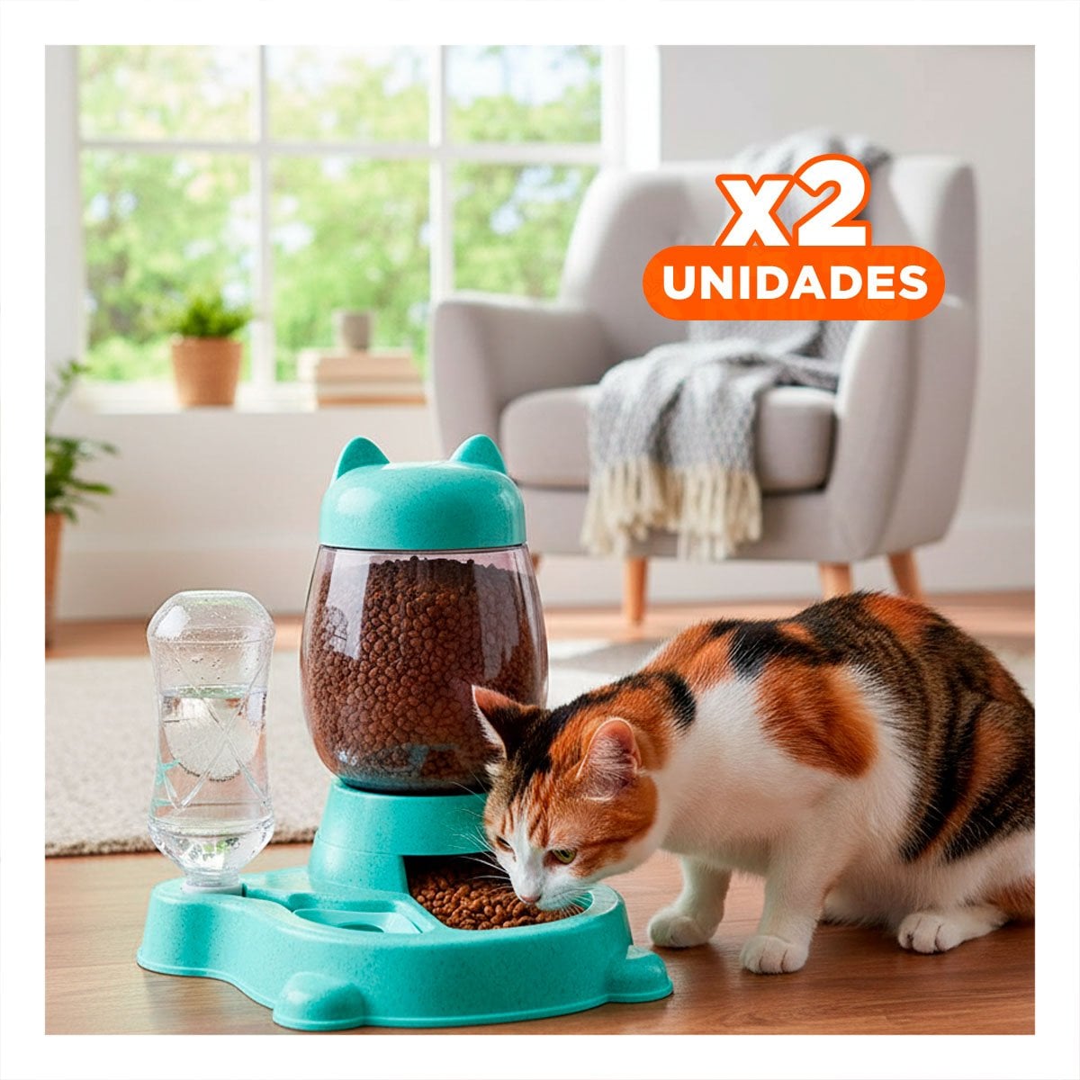 PACK2 ALIMENTO UNIDO PET GATO BLANCO CELESTE SEGURO Y FUNCIONAL Y+REGALO STICKER - 1
