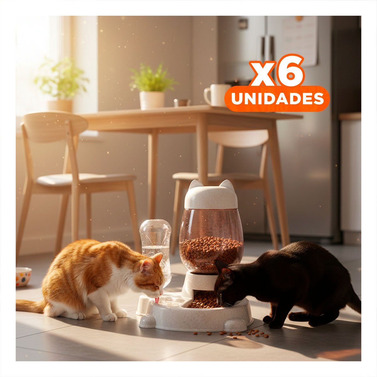 PACK6 BEBIDA COMBINADA PET GATO BLANCO BLANCO MODERNO Y+REGALO STICKER - 1