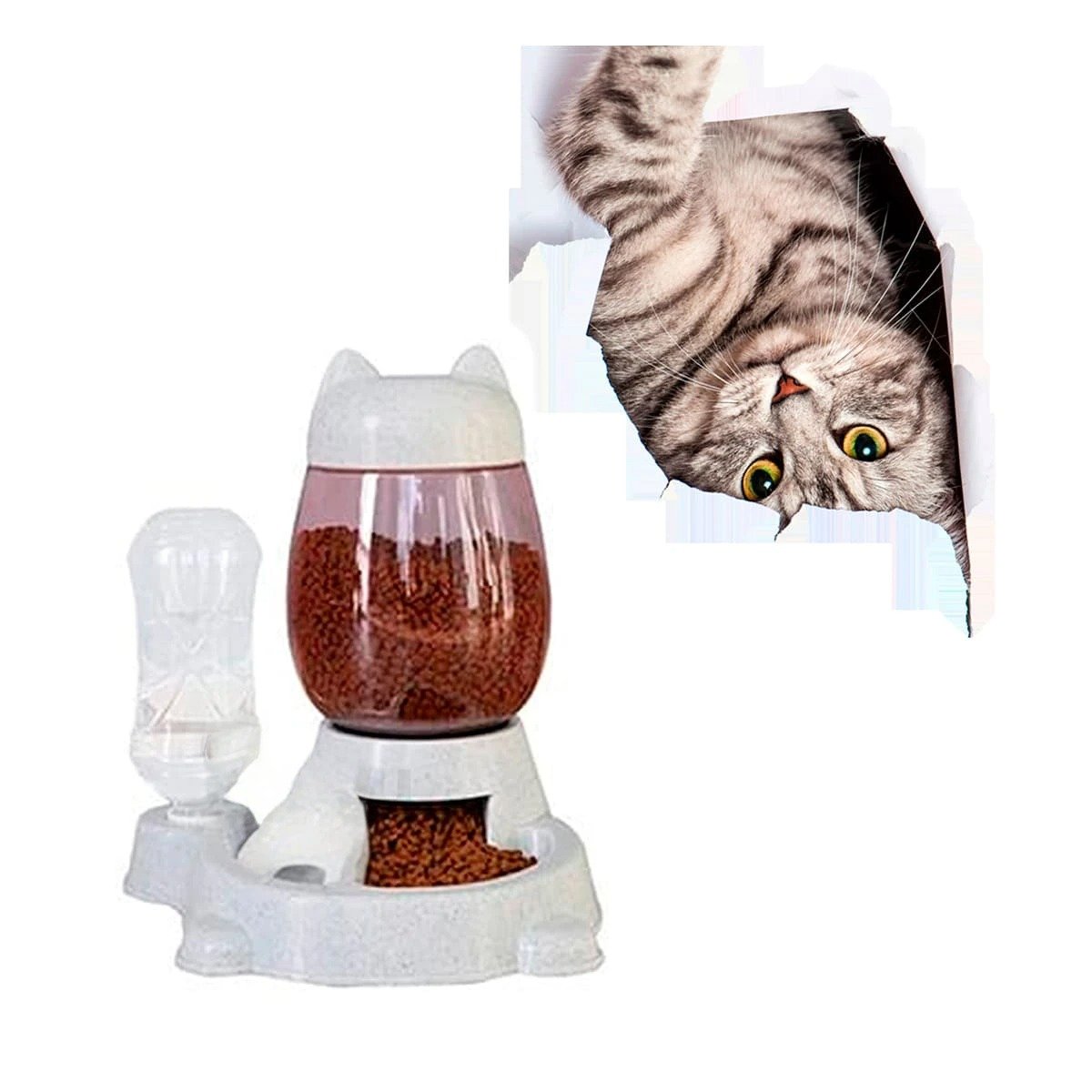 PACK6 BEBIDA COMBINADA PET GATO BLANCO BLANCO MODERNO Y+REGALO STICKER - 2