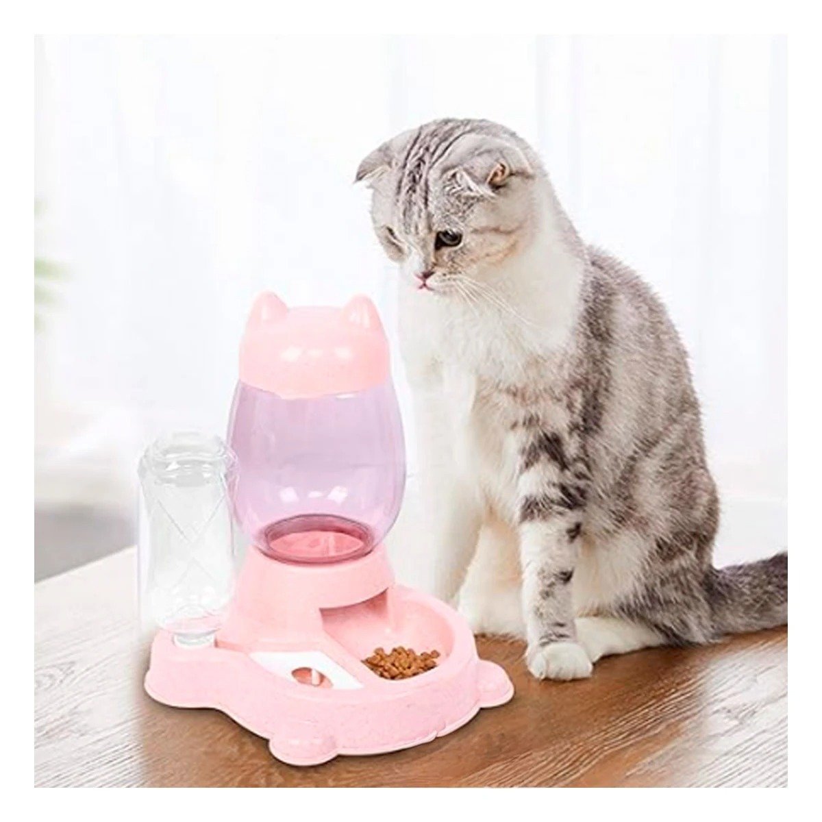 PACK2 TAZON DOBLE PET GATO BLANCO ROSADO COMODO Y+REGALO STICKER - 3