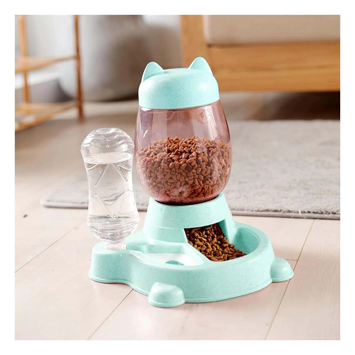 PACK4 BEBIDA DOBLE PET GATO BLANCO CELESTE PRACTICA Y LIMPIA Y+REGALO STICKER - 5