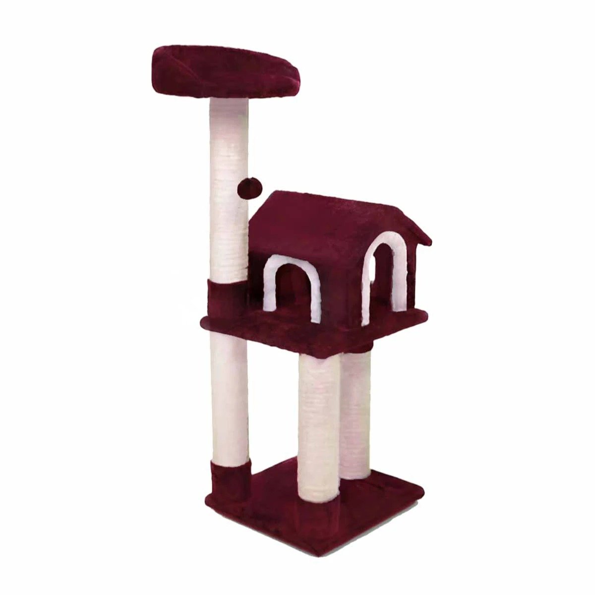 PACK2 GYM DE GATO CASA TRES NIVELES RASCADOR GUINDA PARA HOGAR PARA GATO Y+REGALO STICKER - 2
