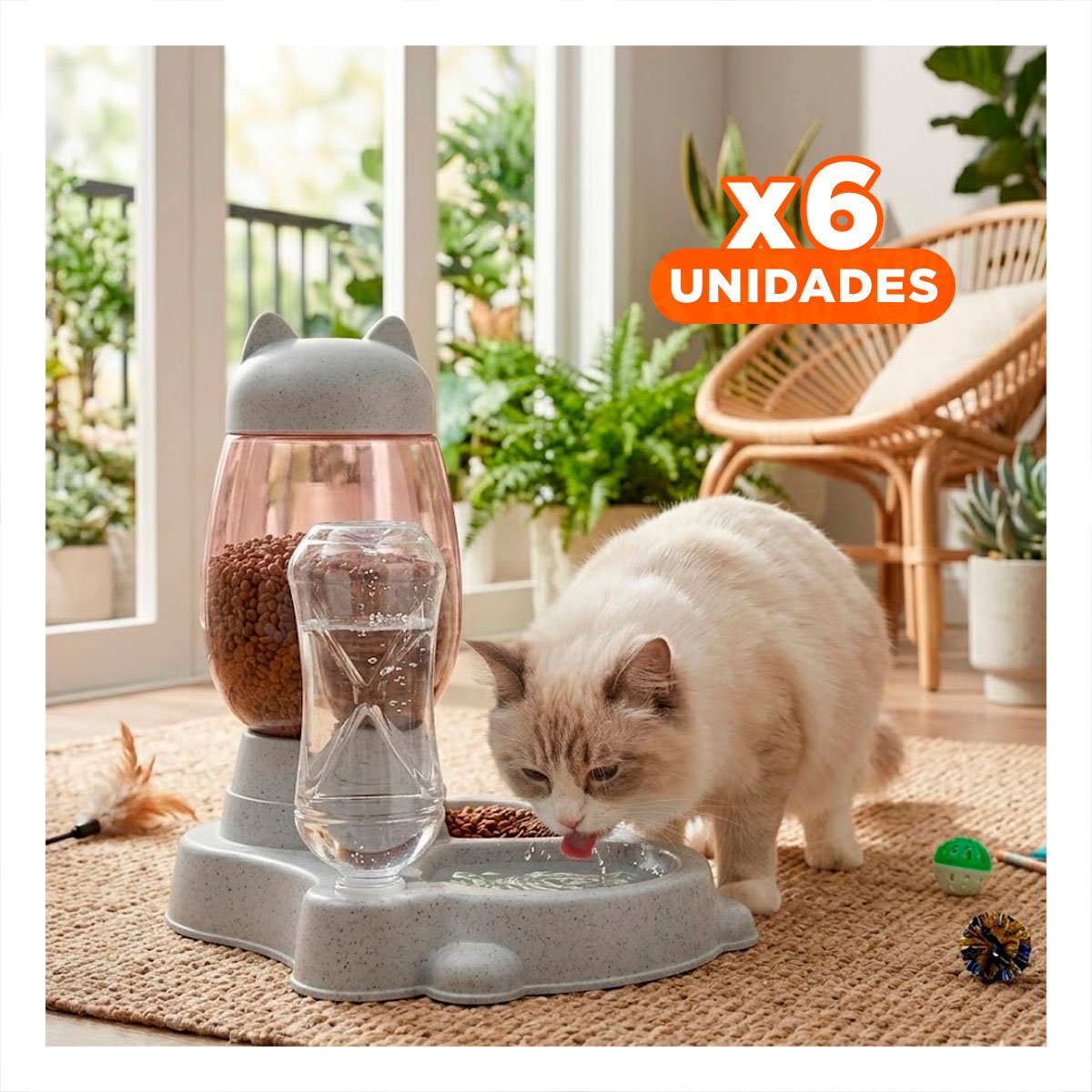 PACK6 COMIDA COMBINADA PET GATO BLANCO GRIS ELEGANTE Y+REGALO STICKER - 1