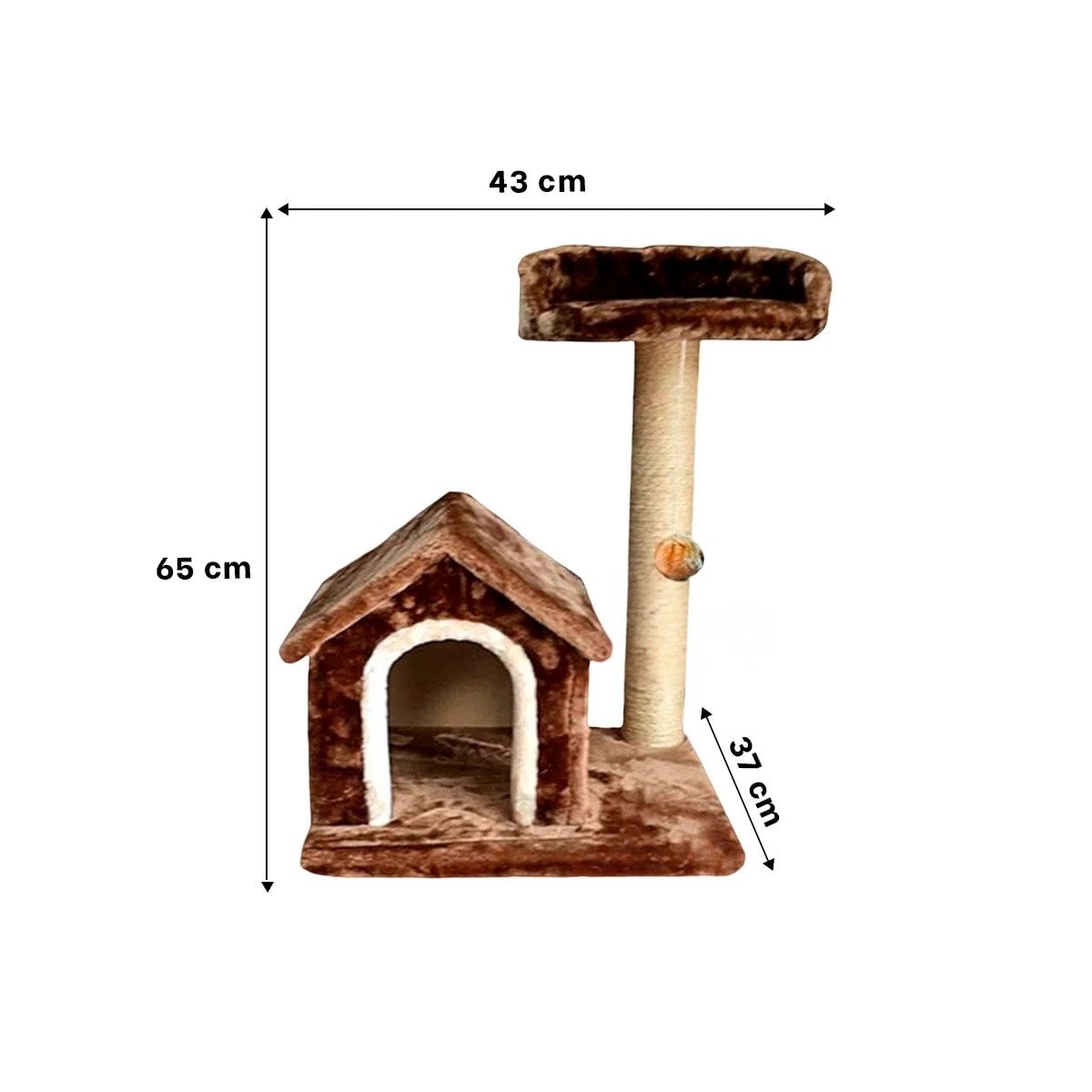 PACK2 CASITA DE FELPA ELEVADA Y COMODA CON PLATAFORMAS EN COLOR MARRON PARA MASCOTAS - 4