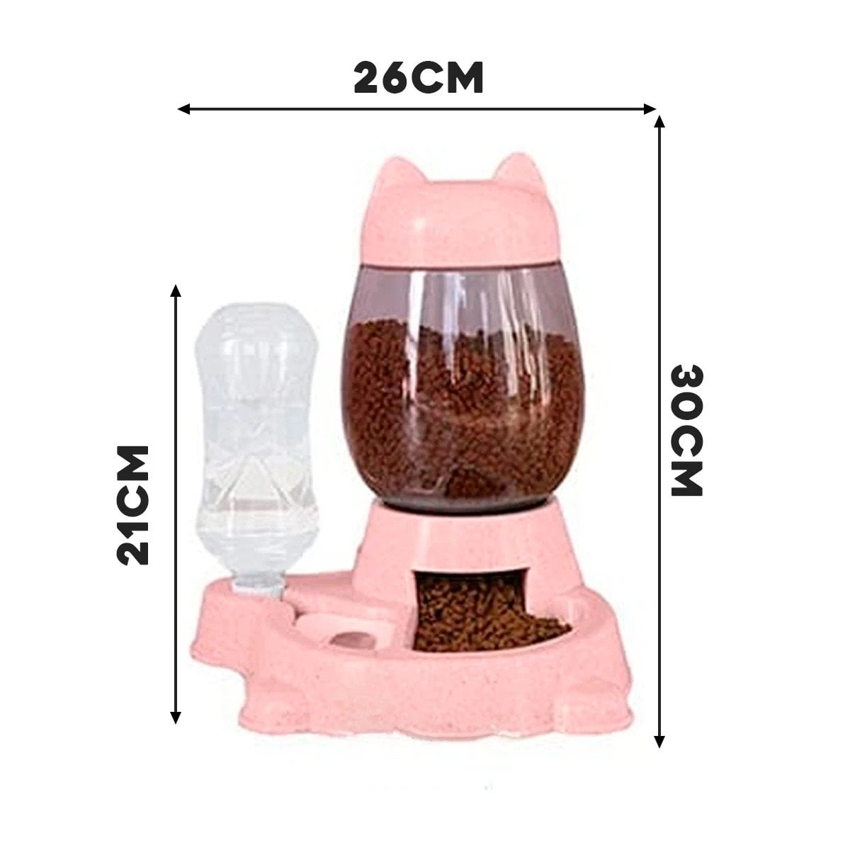 PACK2 SERVICIO COMPLETO PARA GATO CON PLATO Y BEBEDERO BLANCO ROSADO - 4