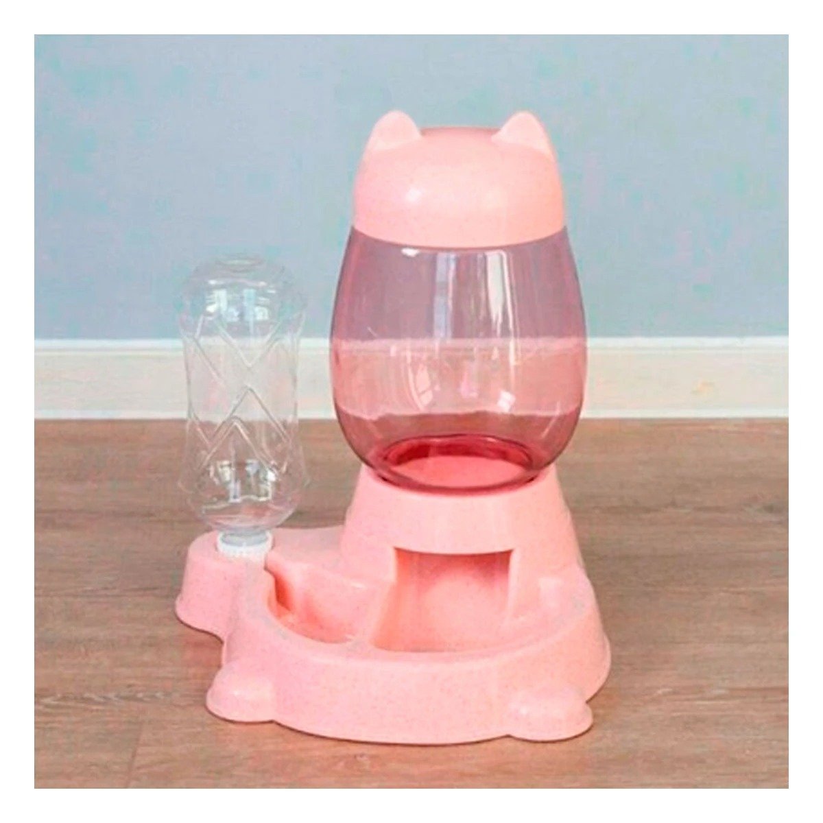 PACK2 SERVICIO COMPLETO PARA GATO CON PLATO Y BEBEDERO BLANCO ROSADO - 5