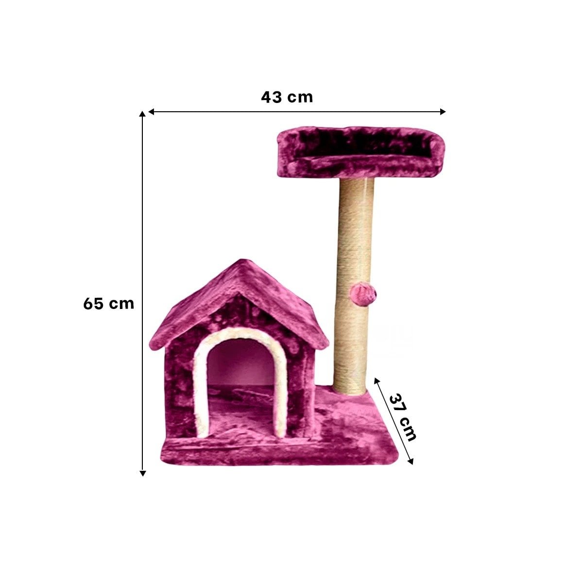 PACK2 CASITA DE DIVERSION INTERACTIVA Y SEGURA EN ROSADO PARA GATOS Y+PAPEL REGALO - 4