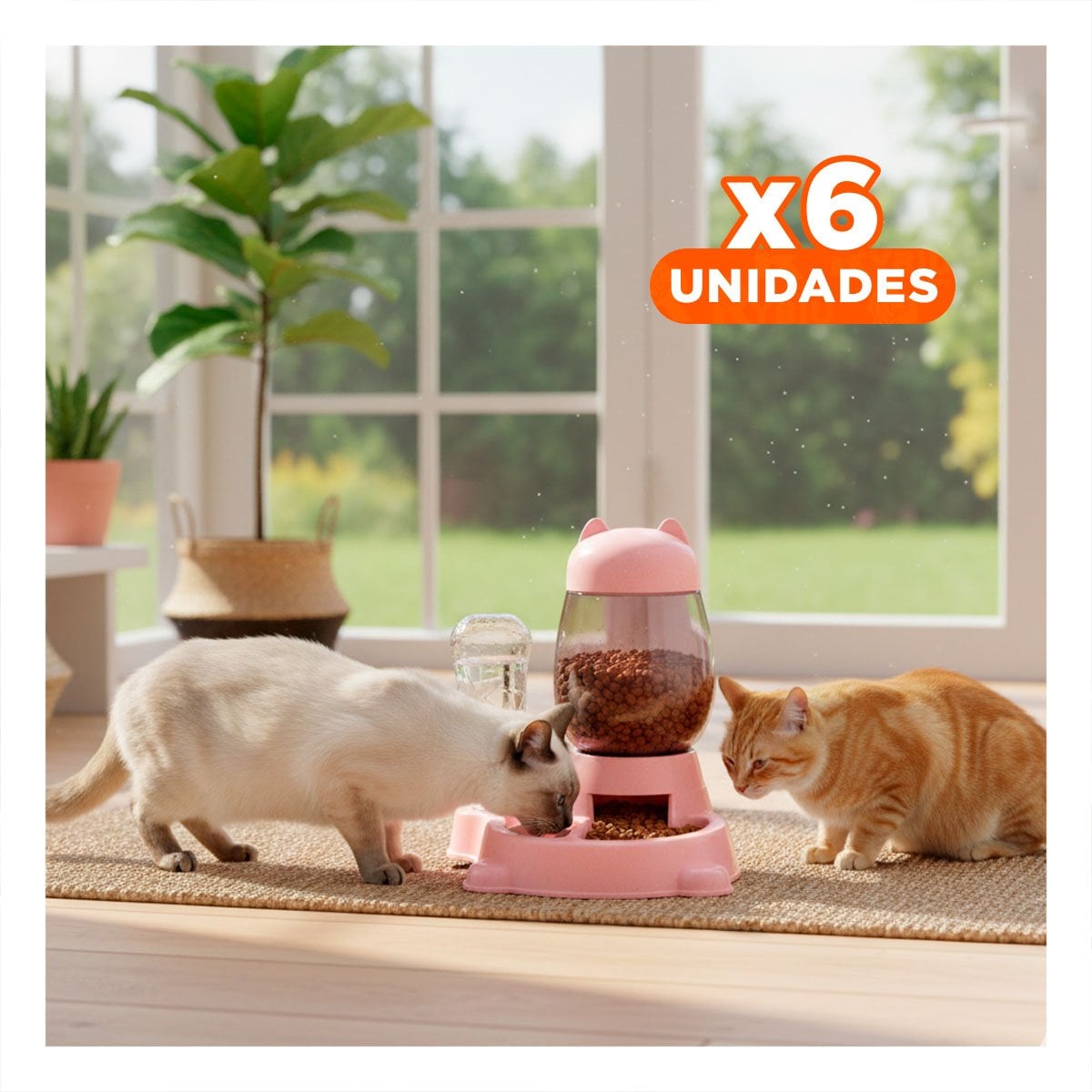 PACK6 ALIMENTO UNIDO PET GATO BLANCO ROSADO ELEGANTE Y+REGALO STICKER - 1