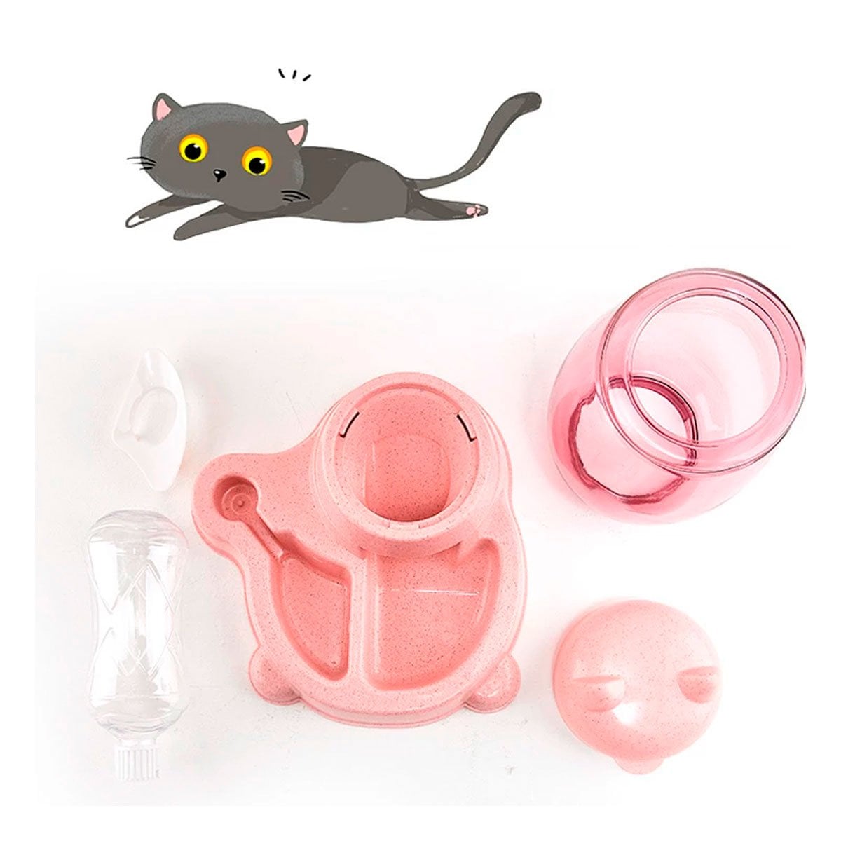 PACK6 ALIMENTO UNIDO PET GATO BLANCO ROSADO ELEGANTE Y+REGALO STICKER - 2