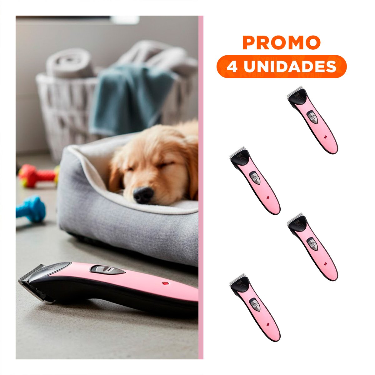 PACK4 CORTA PELO DE MASCOTAS ROSADO DE CALIDAD ROBUSTA PARA EL PELAJE Y+REGALO STICKER - 1