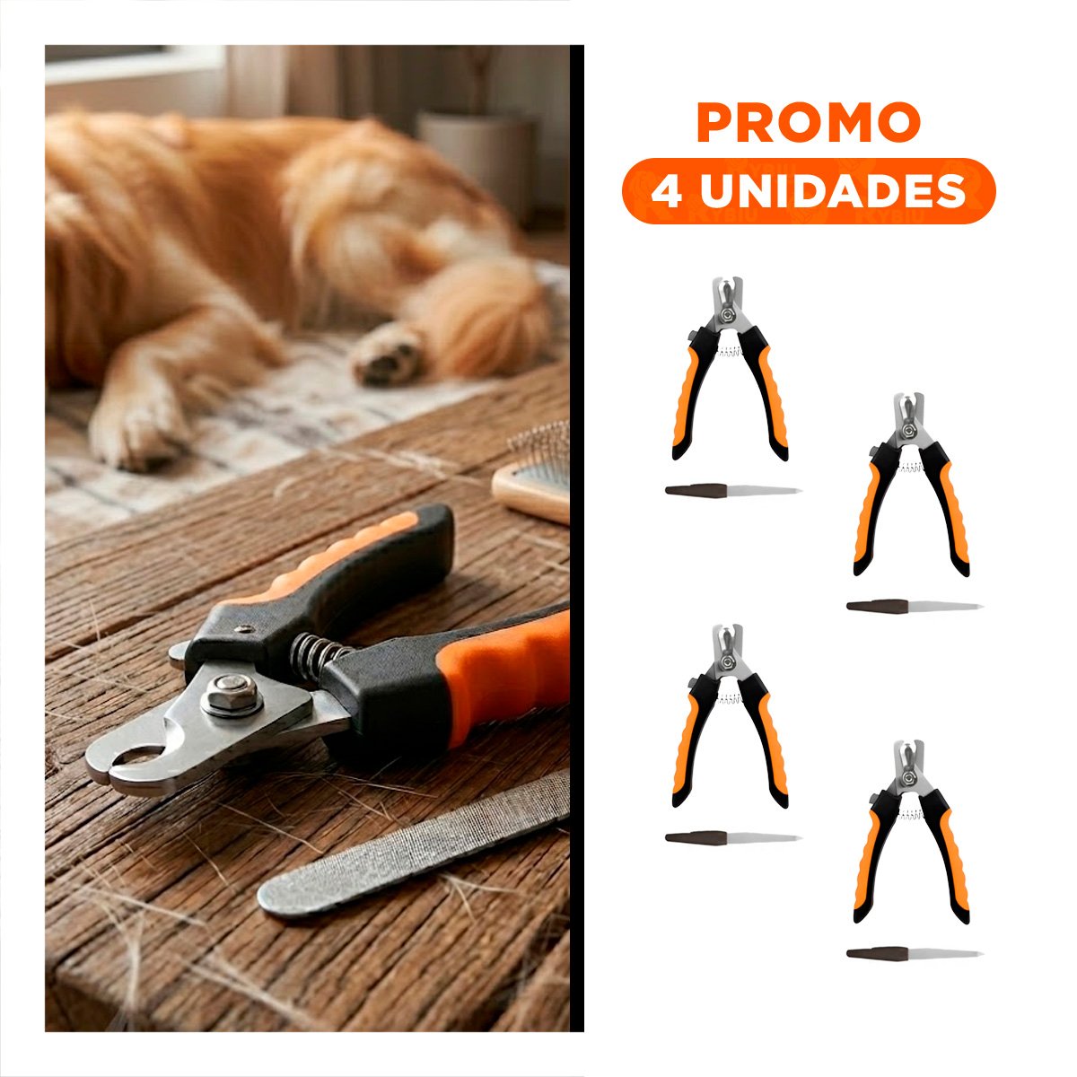 PACK4 CORTA UÑA PET ANARANJADO TALLA L DE CALIDAD ROBUSTA PARA MASCOTAS Y+REGALO STICKER - 1