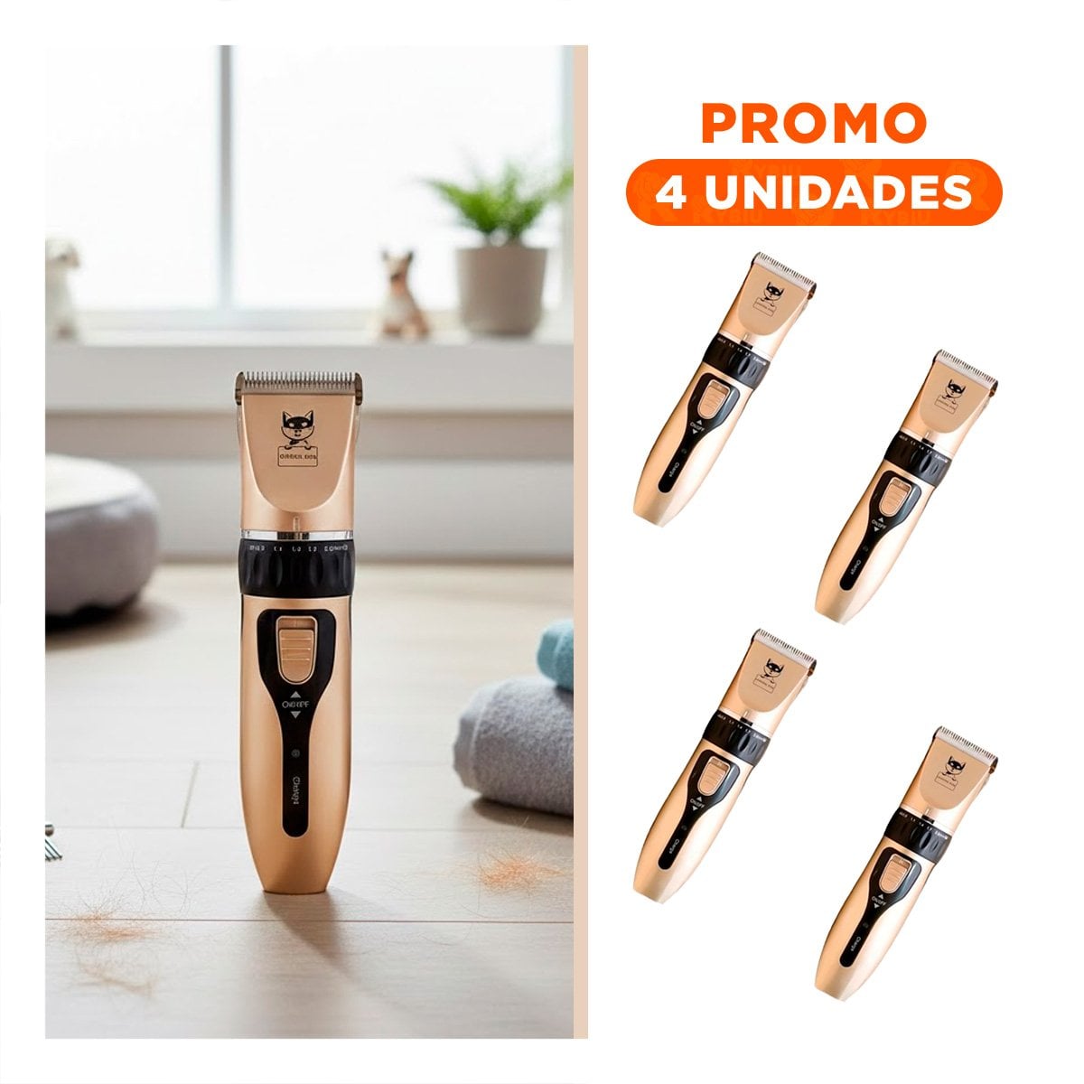 PACK4 CORTA PELO DE MASCOTAS DORADO DE CALIDAD ROBUSTA PARA EL PELAJE Y+REGALO STICKER - 1