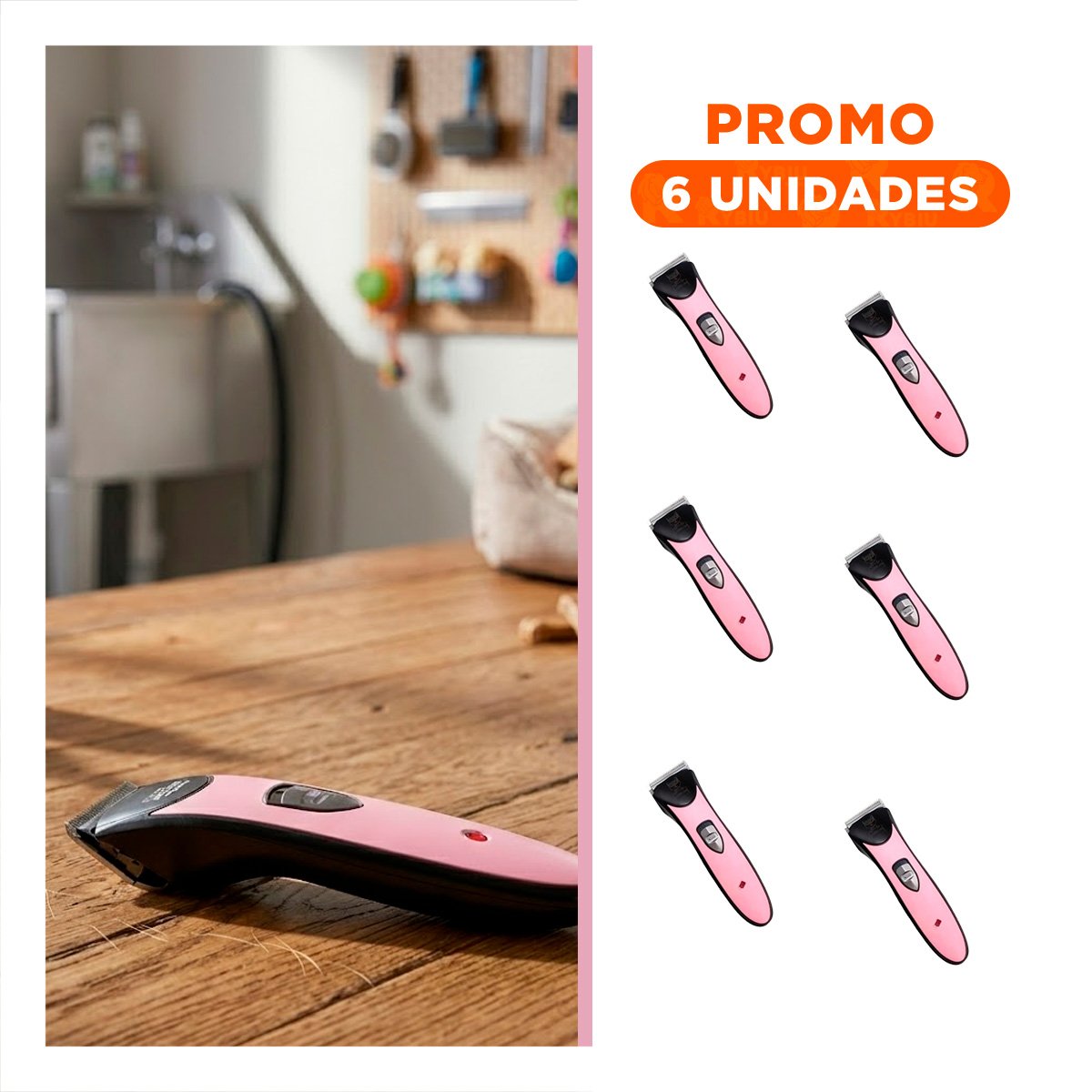 PACK6 MAQUINA DE GROOMING PARA FOMENTAR MUCHA LIMPIEZA ROSADO - 1