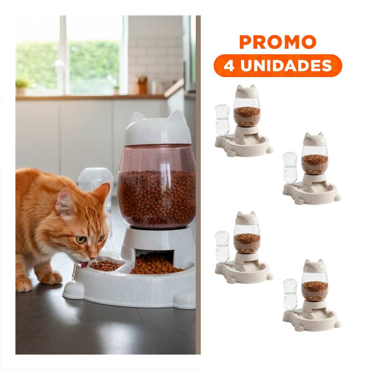 PACK4 BEBIDA COMBINADA PET GATO BLANCO BLANCO PRACTICO Y+REGALO STICKER - 1