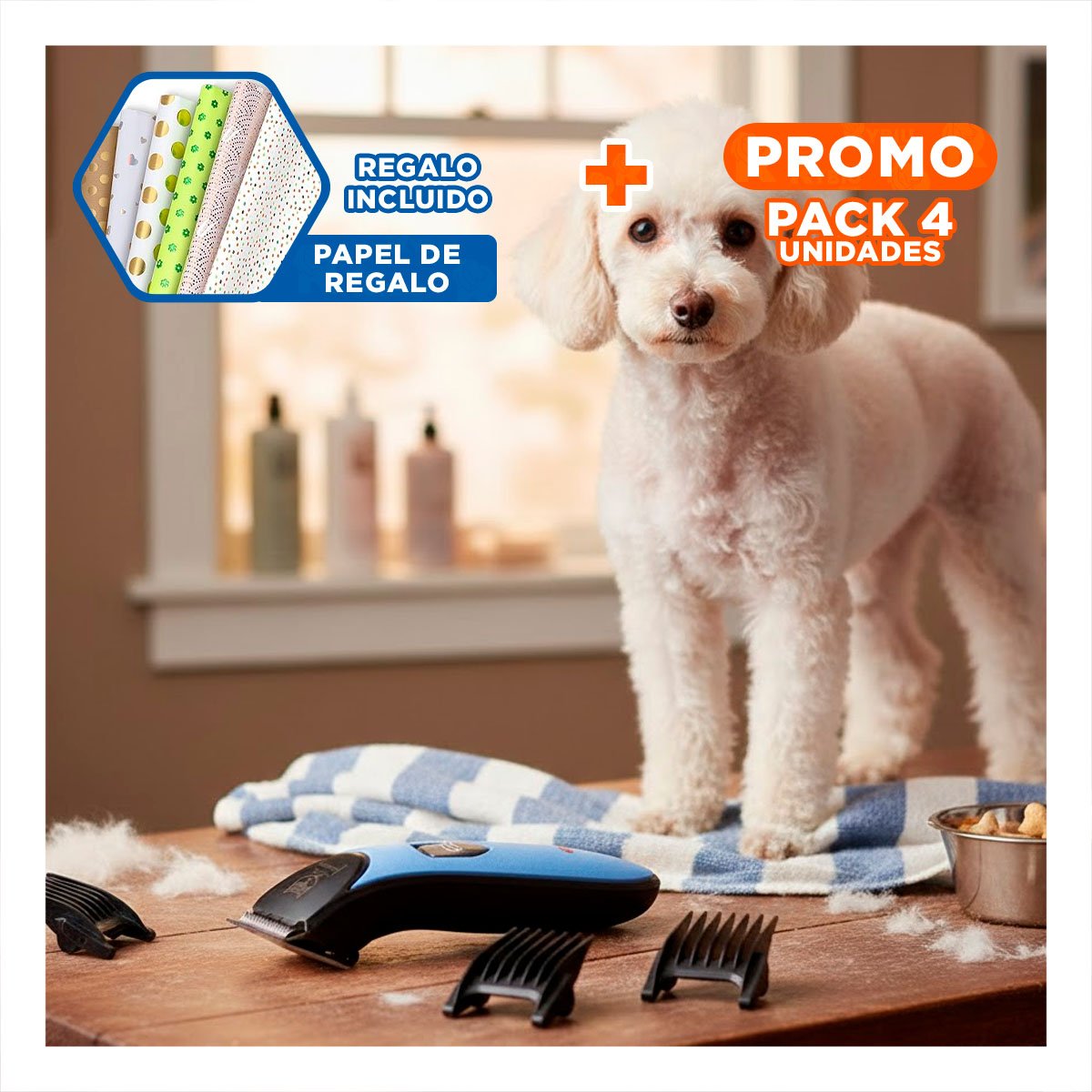 PACK4 KIT DE ESTETICA ANIMAL PARA LA ARMONIA DE SUS HIJOS AZUL Y+PAPEL REGALO - 1
