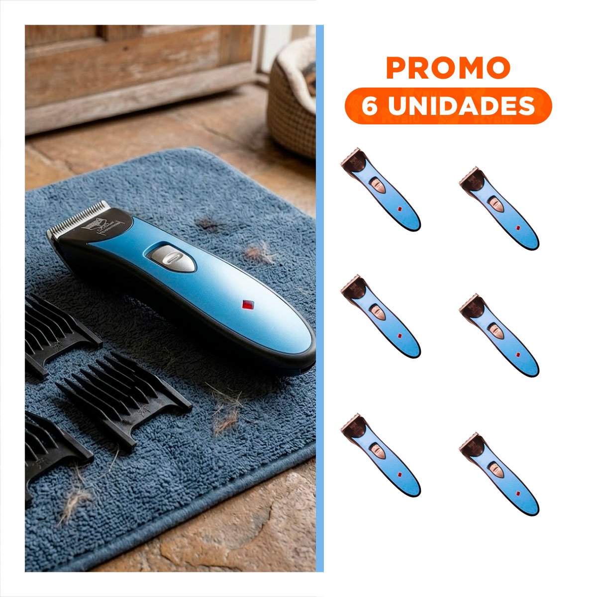 PACK6 MAQUINA DE GROOMING PARA FOMENTAR MUCHA LIMPIEZA AZUL - 1