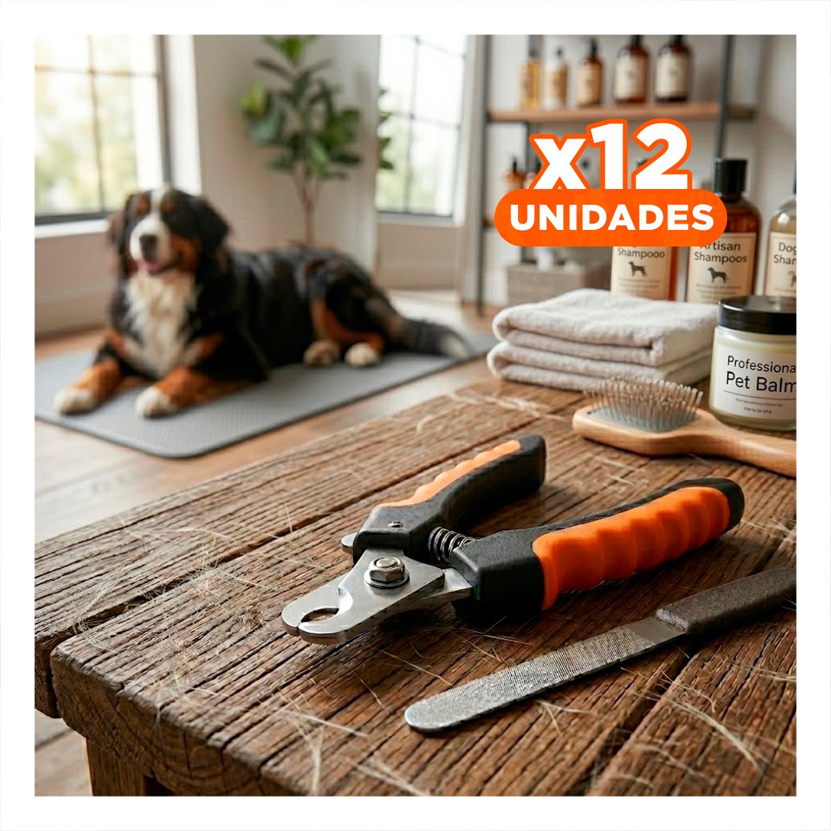PACK12 CORTA UÑA PET ANARANJADO TALLA L CON POTENCIA PARA MUCHA FUERZA - 1