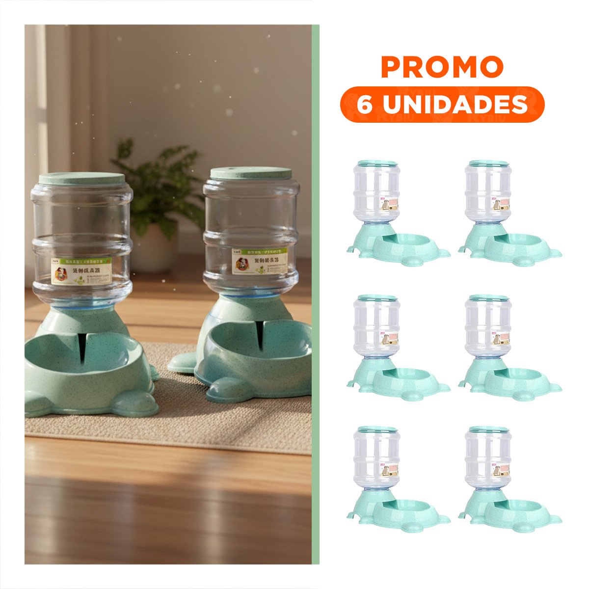 PACK6 BANDEJA CIRCULAR CON BIDON VERDE, FACIL Y COMODA - 1