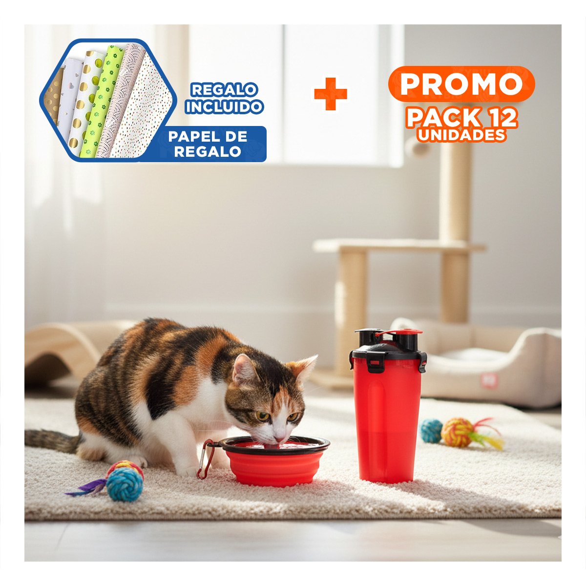 PACK12 ACCESORIO COMPACTO CON SISTEMA DE ALIMENTACION ROJO Y+PAPEL REGALO - 1
