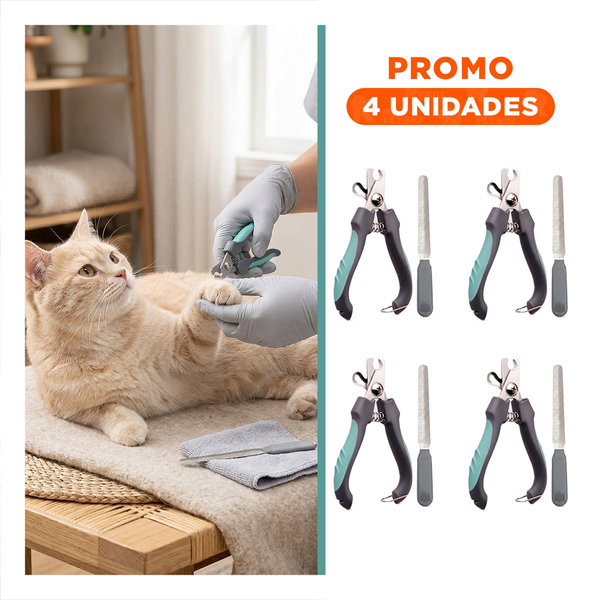 PACK4 HERRAMIENTA MANUAL PARA UNAS MASCOTA GRANDE VERDE Y+REGALO STICKER - 1