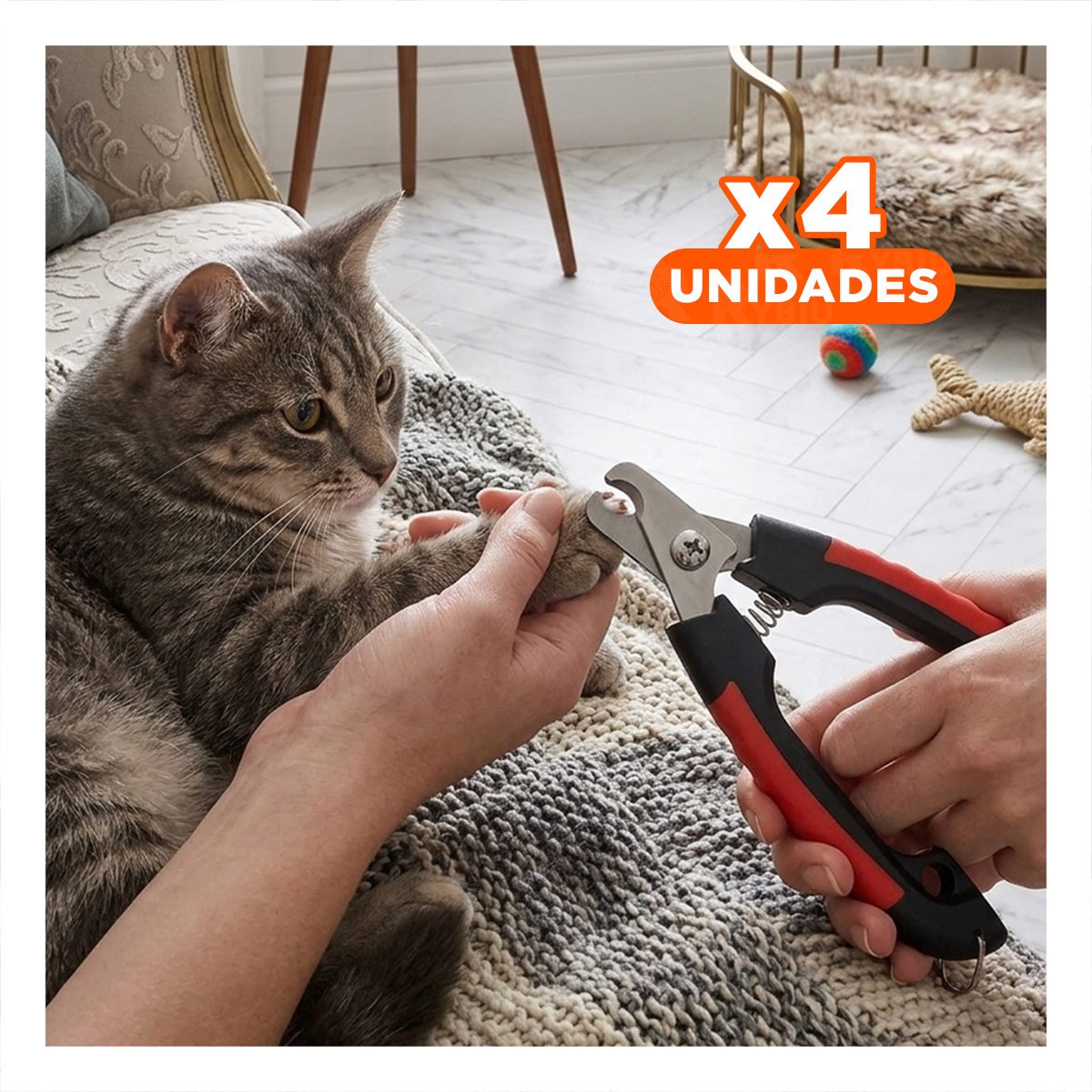 PACK4 HERRAMIENTA DE GROOMING CON ESTRUCTURA DE MUCHA FUERZA ROJO GRANDE - 1
