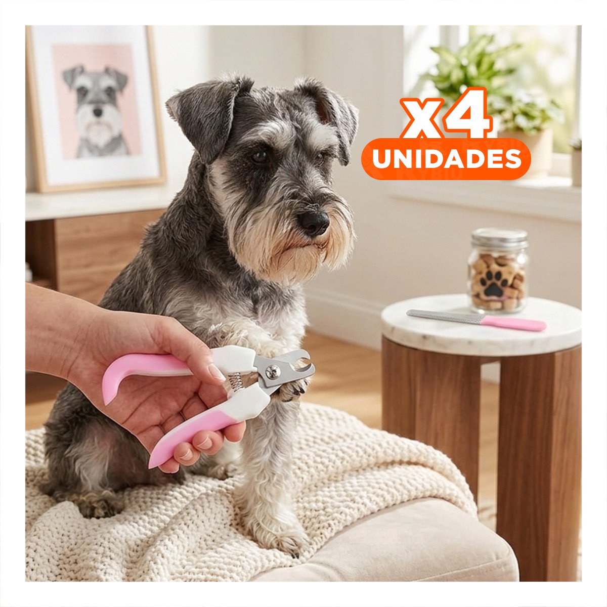 PACK4 HERRAMIENTA DE GROOMING CON ESTRUCTURA DE MUCHA FUERZA ROSADO GRANDE - 1