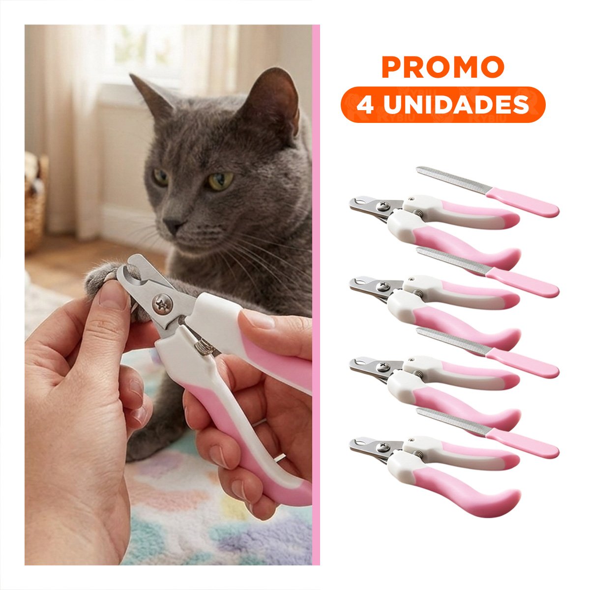 PACK4 CORTA UÑAS PET ROSADO GRANDE DE CALIDAD ROBUSTA PARA MASCOTAS FUERTES Y+REGALO STICKER - 1