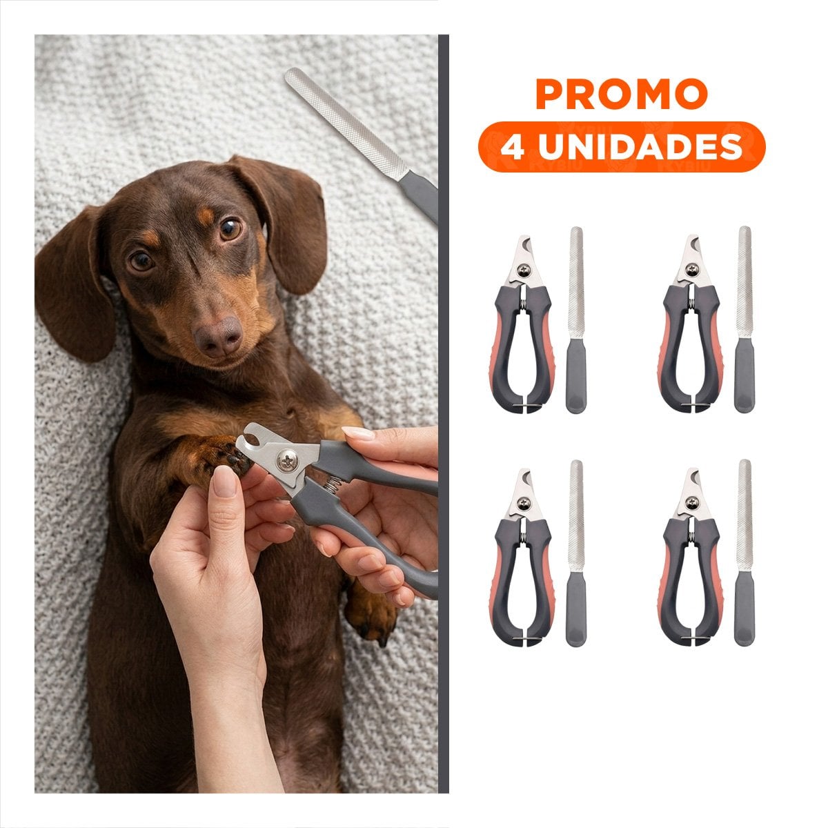 PACK4 HERRAMIENTA MANUAL PARA UNAS MASCOTA PEQUENO ROSADO Y+REGALO STICKER - 1