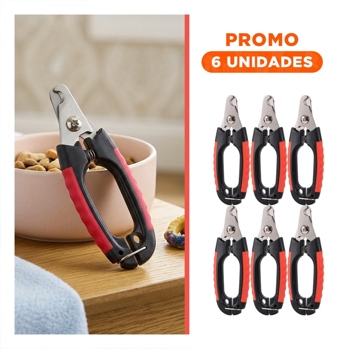 PACK6 SET DE PEDICURA PARA MASCOTAS PARA FOMENTAR MUCHA LIMPIEZA ROJO GRANDE - 1