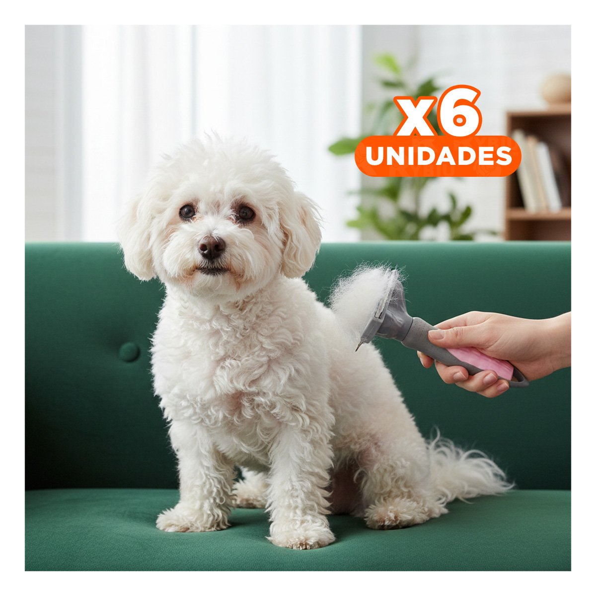 PACK6 REMOVEDOR MANUAL DE PELOS PARA MASCOTA ROSADO COMPACTO Y FUNCIONAL Y+REGALO STICKER - 1