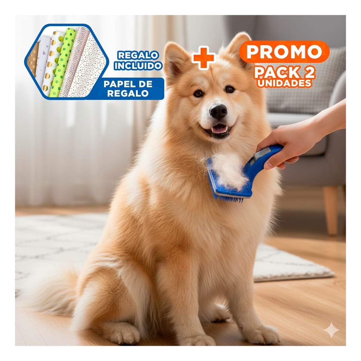 PACK2 APARATO AZUL PARA MASCOTAS CON BOTON DE AUTOLIMPIEZA PLASTICO Y+PAPEL REGALO - 1