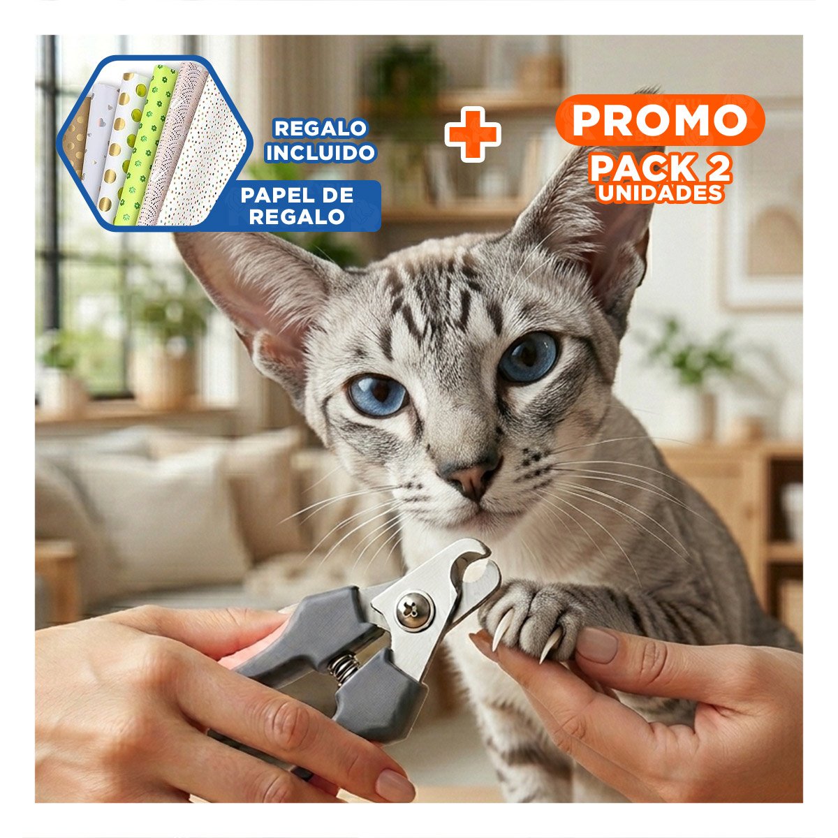 PACK2 PINZA COMPACTA ROSADA CON LIMA MASCOTA PEQUENO Y+PAPEL REGALO - 1