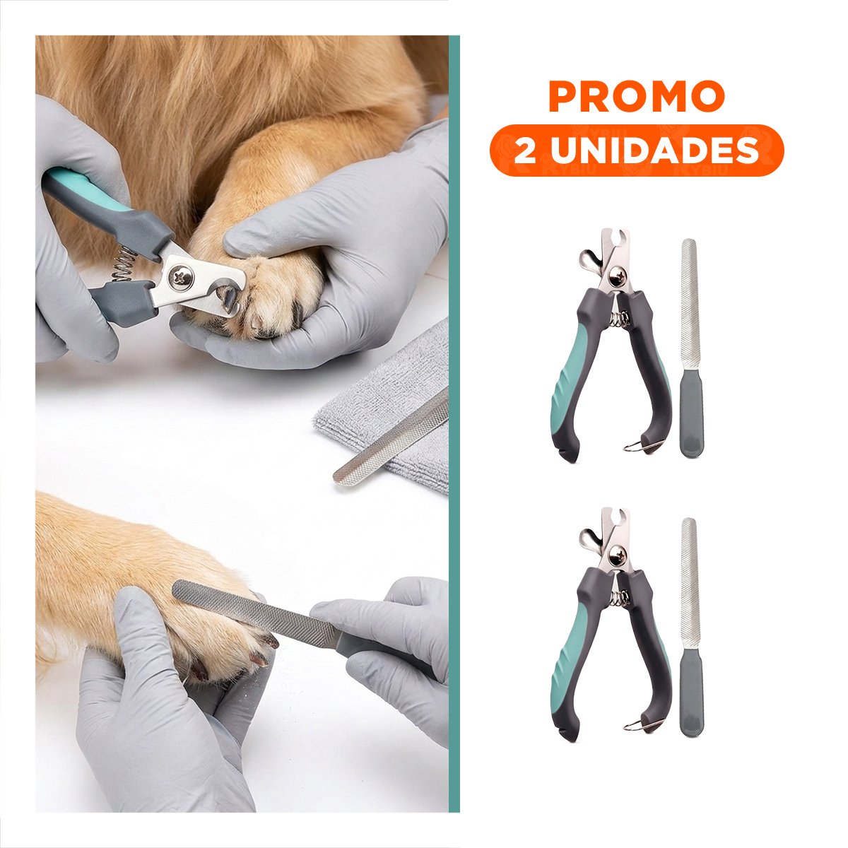 PACK2 PINZA MANUAL GRANDE VERDE PARA UNAS DE MASCOTA - 1
