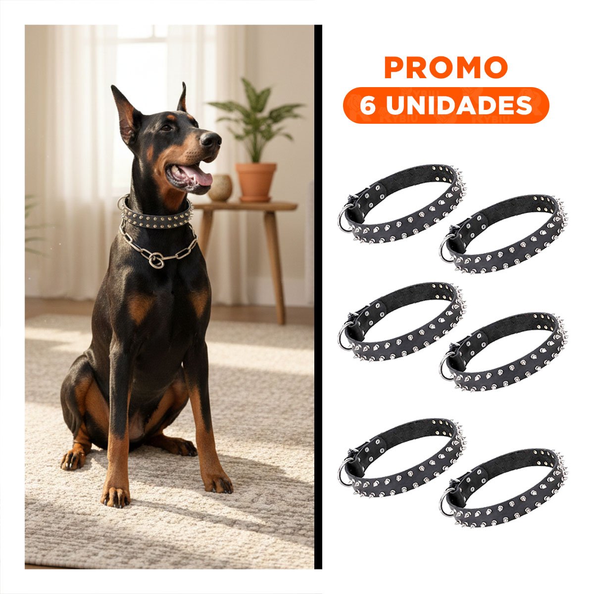 PACK6 BANDA NEGRA CON PUAS TALLA XL COMODA Y ELEGANTE PARA PERROS GRANDES - 1