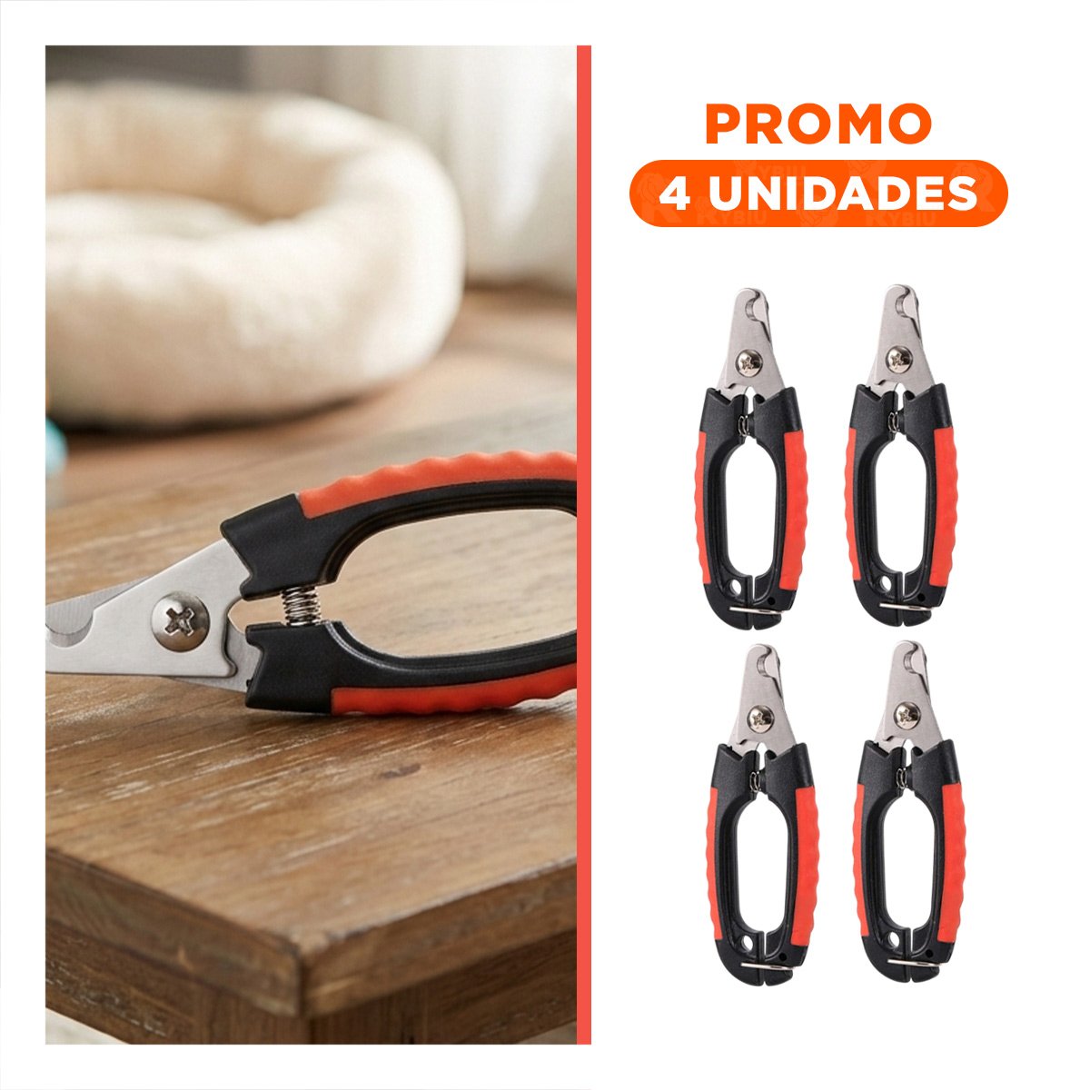 PACK4 CORTA UÑA PET ROJO GRANDE DE CALIDAD ROBUSTA PARA MASCOTAS PEQUEÑAS Y+REGALO STICKER - 1