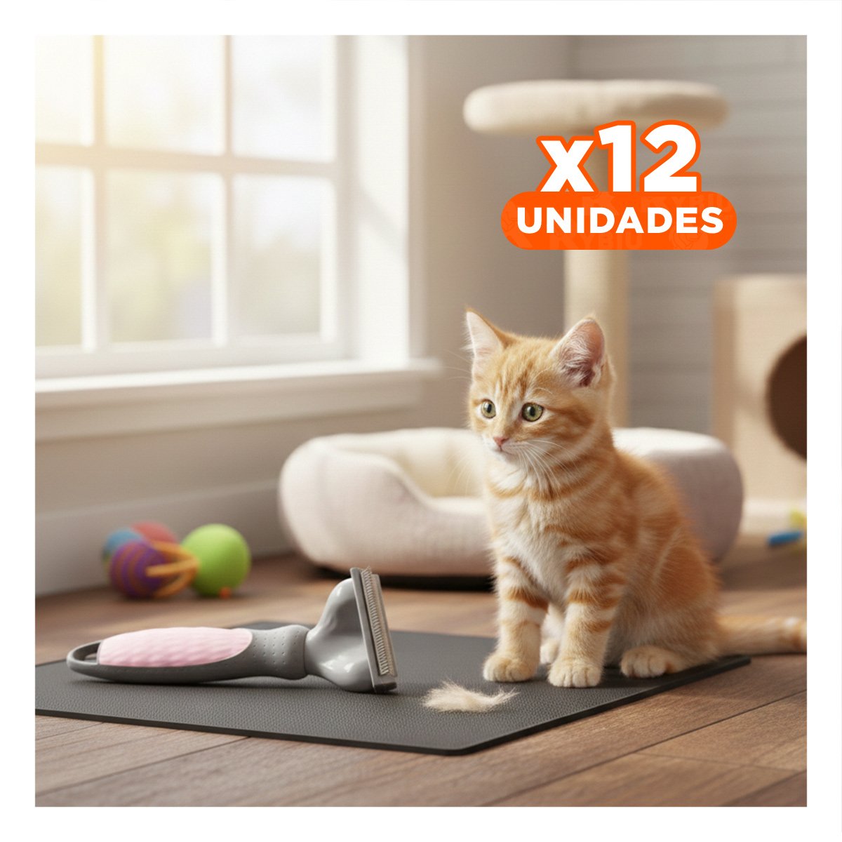 PACK12 REMOVEDOR DURADERO DE PELOS PARA MASCOTA ROSADO USO CONSTANTE - 1