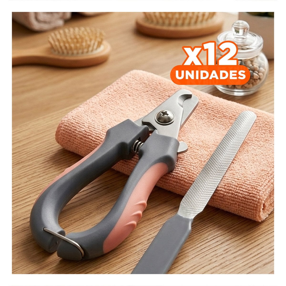PACK12 ACCESORIO PROFESIONAL ROSADO CON LIMA MASCOTA PEQUENO - 1