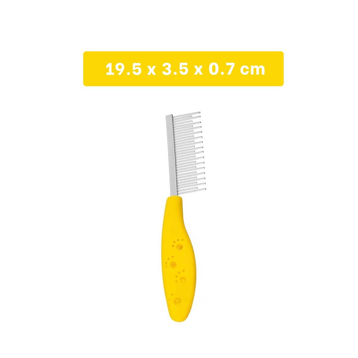 PACK2 UTENSILIO PORTATIL PARA PELO DE MASCOTAS CON MANGO AMARILLO Y+PAPEL REGALO - 4