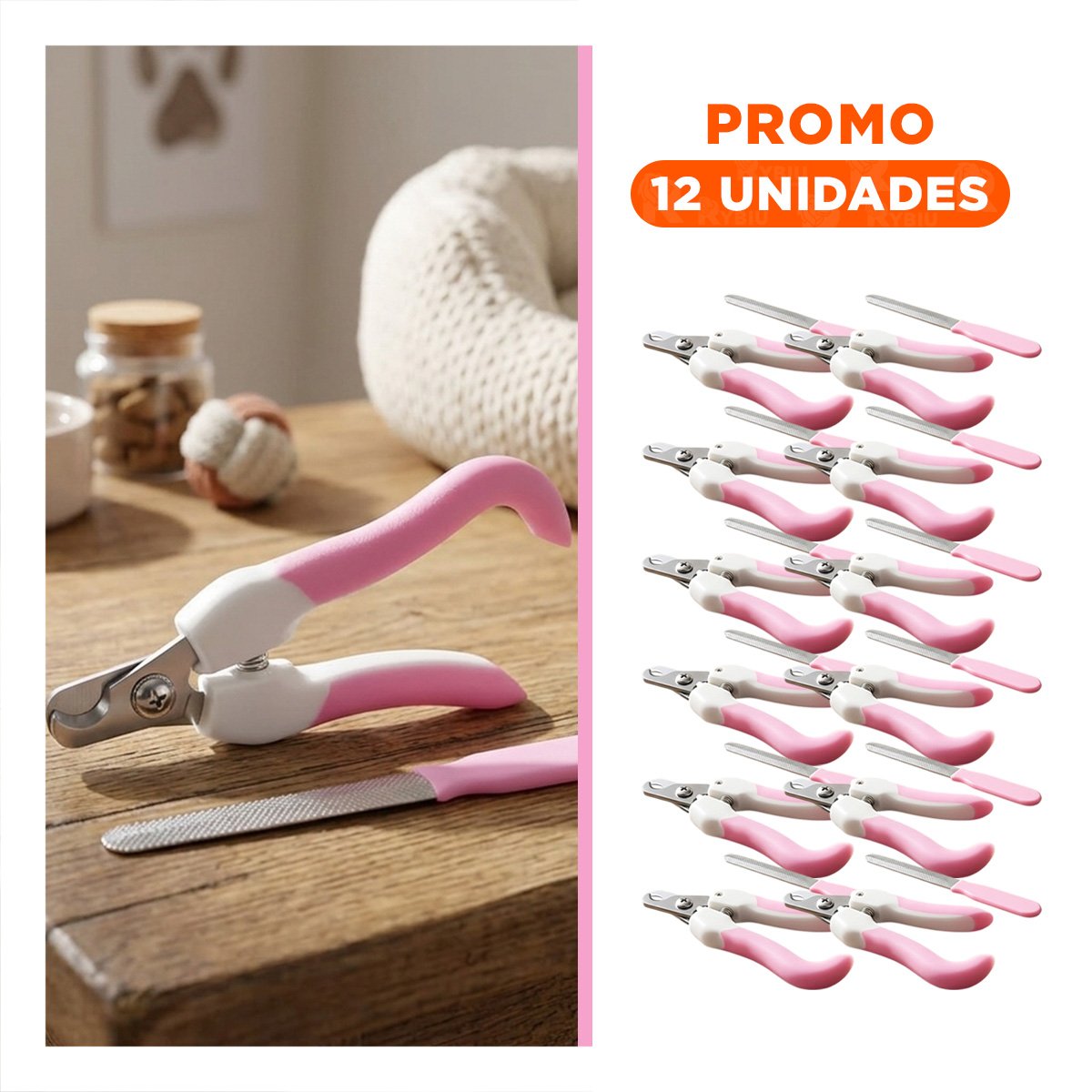 PACK12 HERRAMIENTA DE GROOMING PARA UN AMBIENTE DE MUCHA PAZ ROSADO GRANDE Y+REGALO STICKER - 1